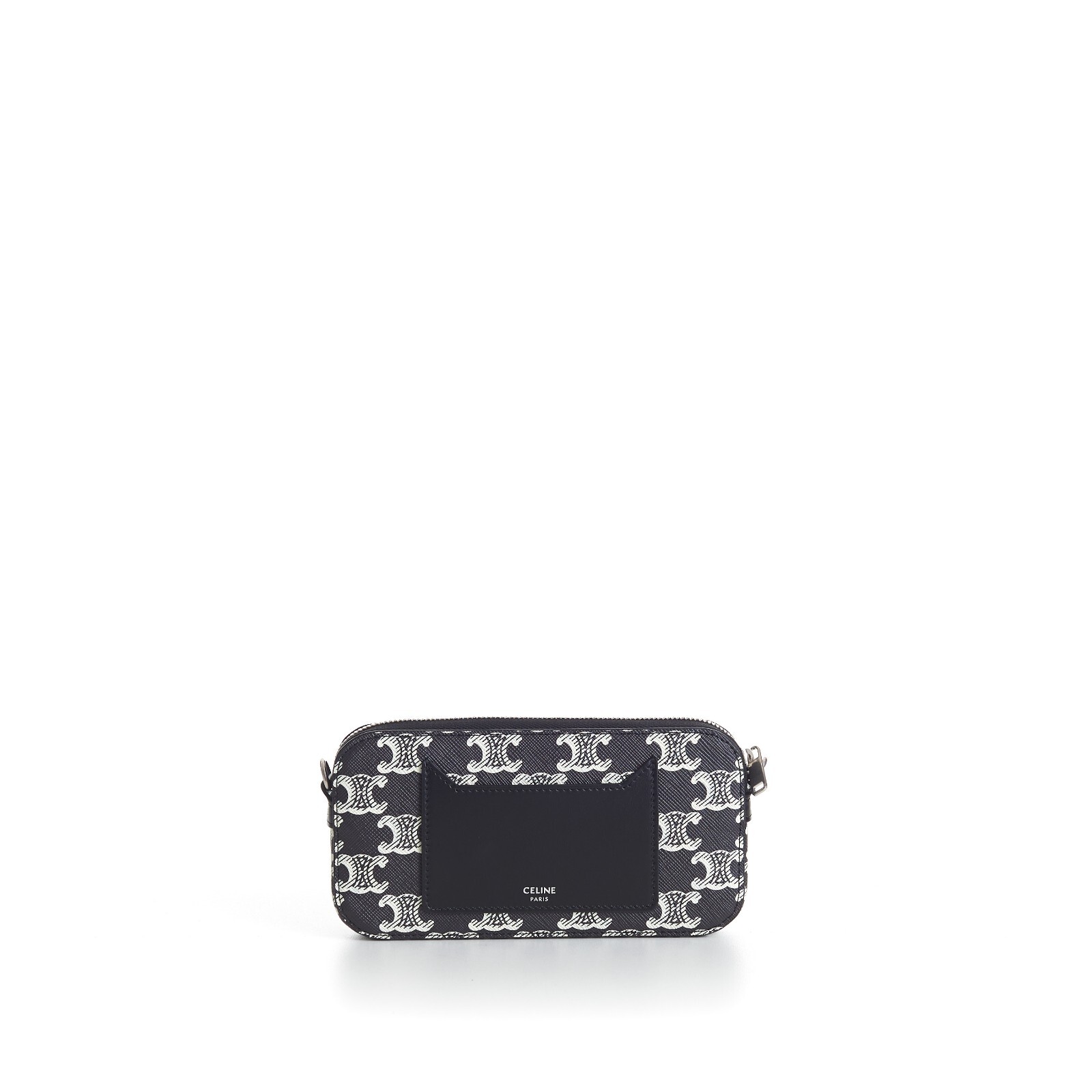CELINE 1050$ Horizontal Pouch Bag – Two-Tone Triomphe Canvas, Logo, Zip