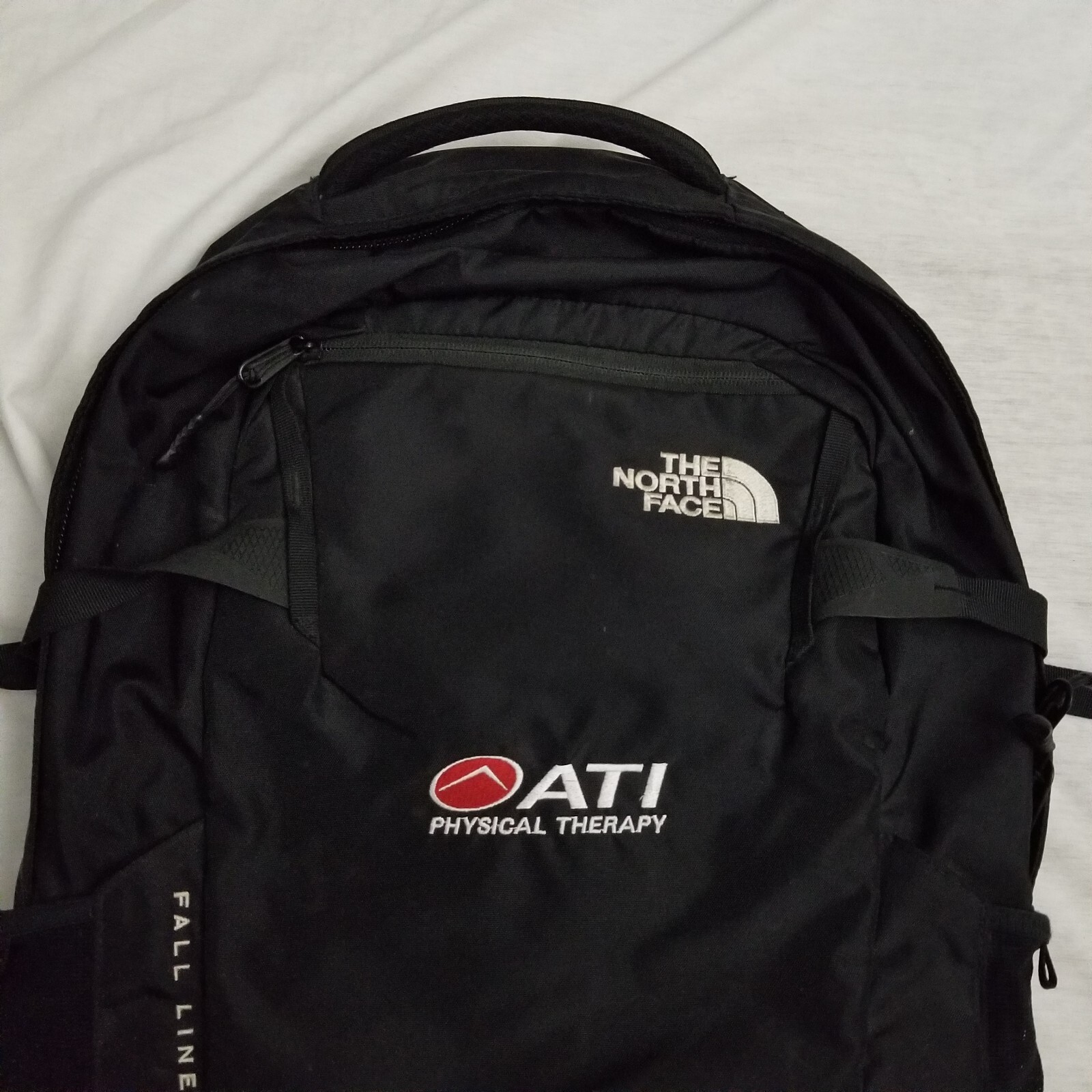 The North Face Fall Line Backpack Black Hiking Travel Outdoor School Work Logo