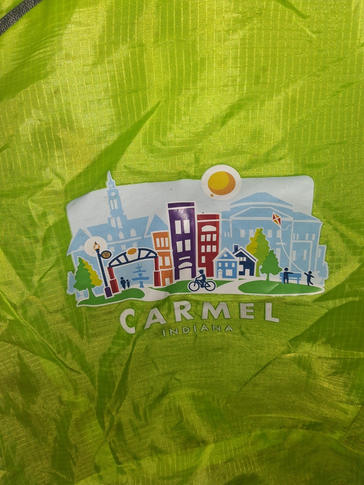 Carmel Indiana Green Backpack Zip Closure Double Handles Lightweight Unisex