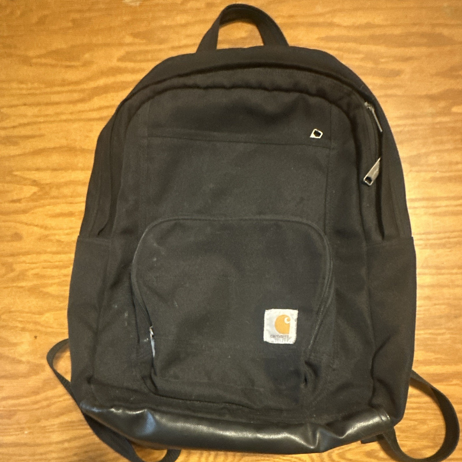 Carhartt Men’s Black Backpack Zip Closure Adjustable Straps Pockets Work