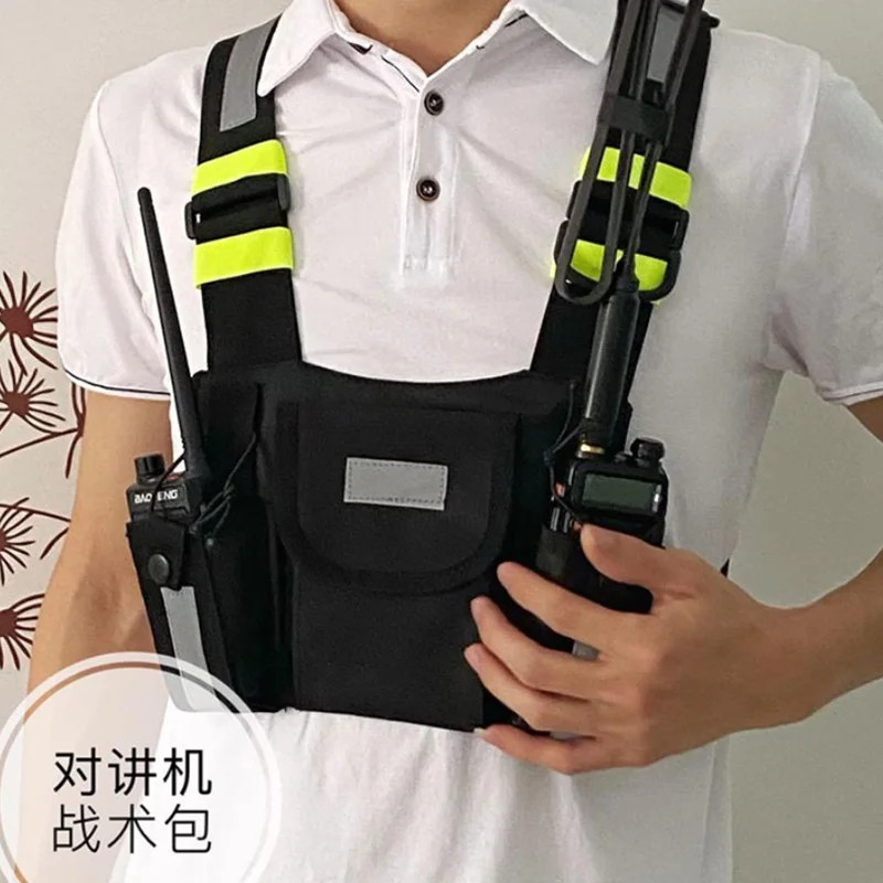 Functional Tactical Chest Bag Unisex Walkie-talkie Pack Reflective Vest Streetwe