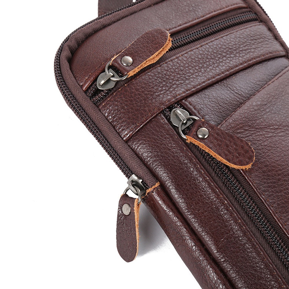 Retro Crossbody Bag With Zippered Pockets – Phone Holder & Wallet for Daily Use