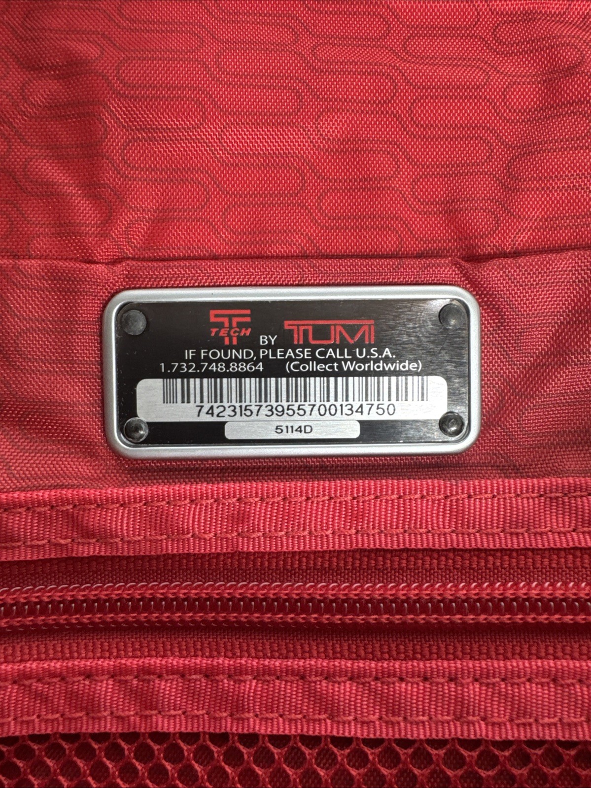 Tumi T-Tech Essential Black Slim Expandable Messenger Bag 5114D Black Red