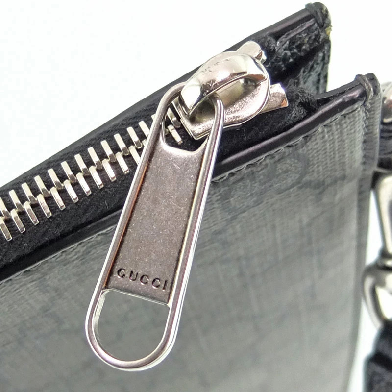 Gucci Clutch Bag 768374 GG Supreme Gray Black Used