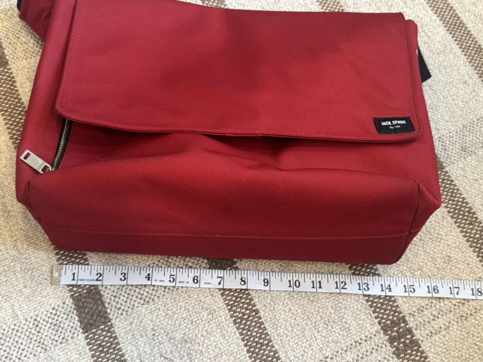 Jack Spade Messenger Bag Canvas Red Laptop Case Briefcase Men’s