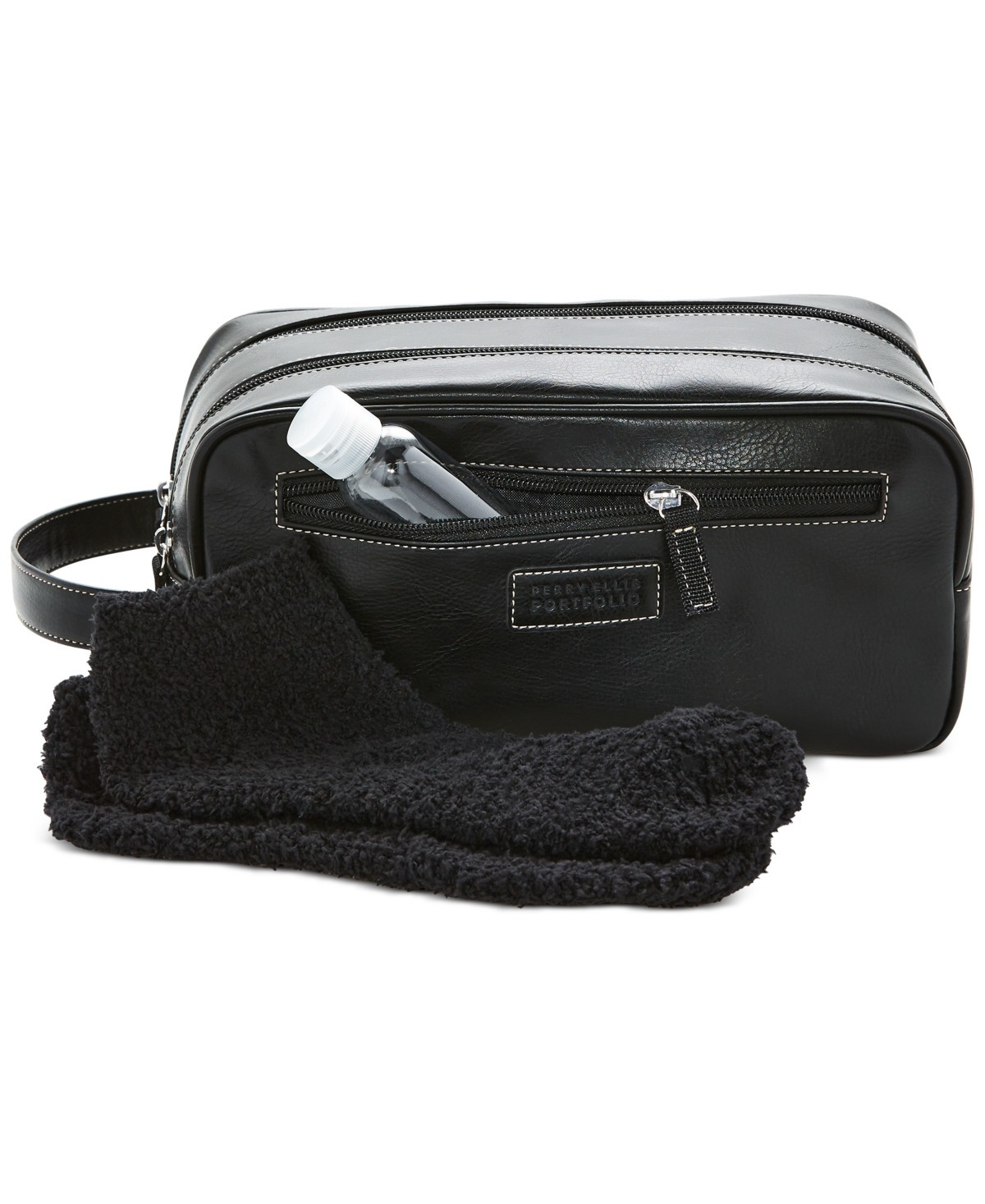 Perry Ellis Portfolio Double Zip Travel Kit Black