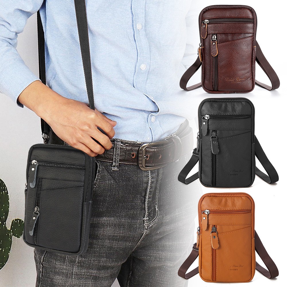 Retro Crossbody Bag With Zippered Pockets – Phone Holder & Wallet for Daily Use