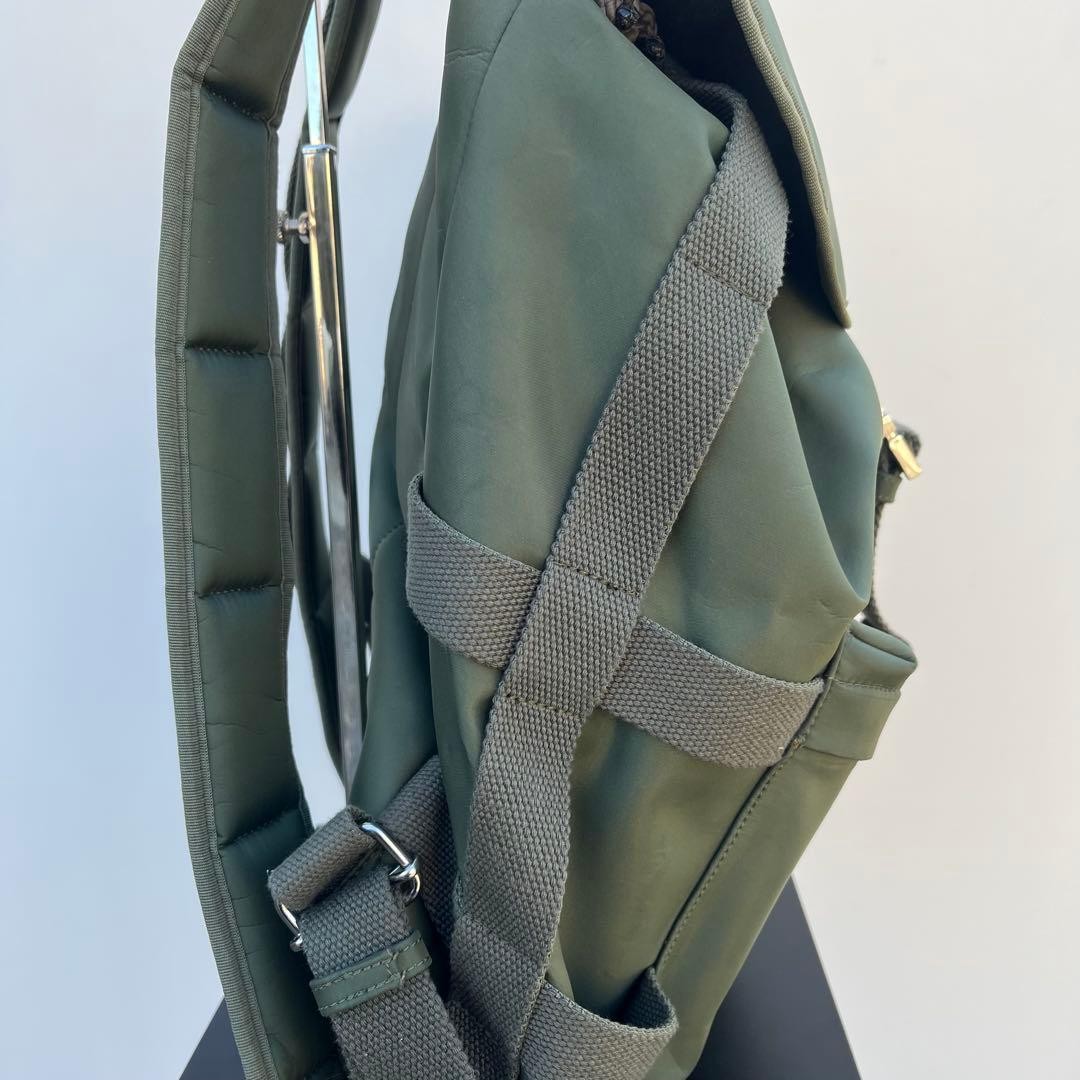 A.P.C. Men Rucksack A4 Acceptable Nylon Green Belt Drawstring Unisex Limited Edi