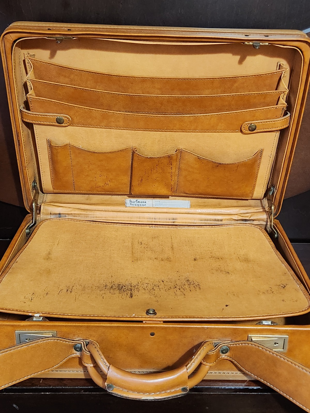 Vintage Hartmann Belting Leather Attaché Overnighter Briefcase 18″X14″X5″