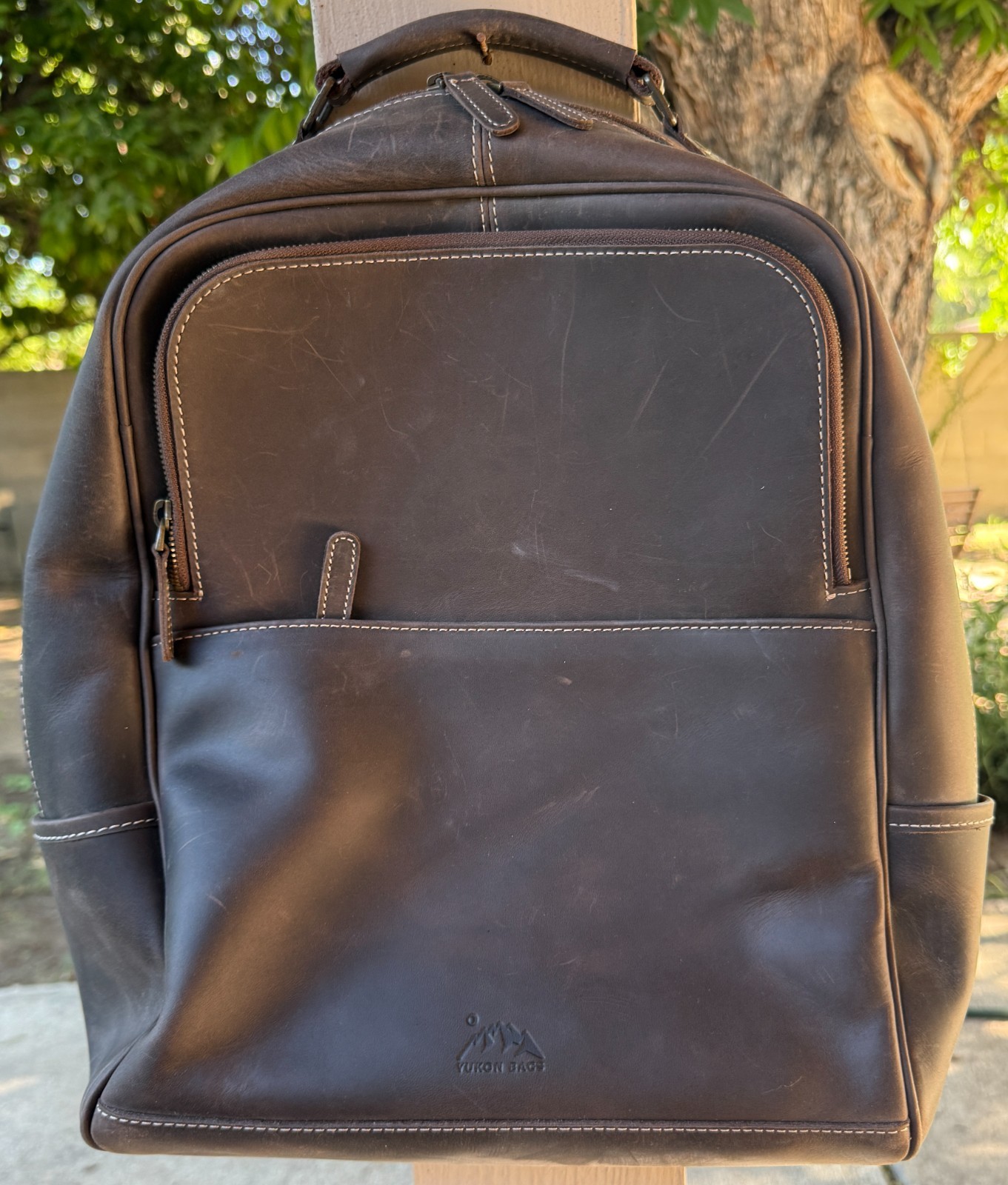 NWOT Yukon Bags Frances Full Grain Crazy Horse Leather Backpack Dark Brown
