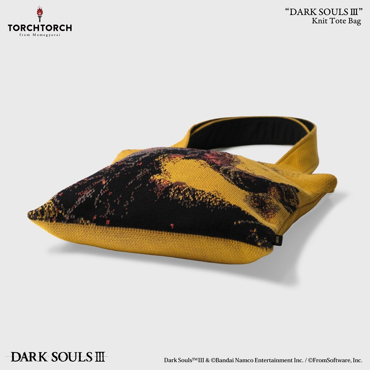 DARK SOULS III Knit Tote Bag TORCH TORCH Cotton A4 Japan Exclusive