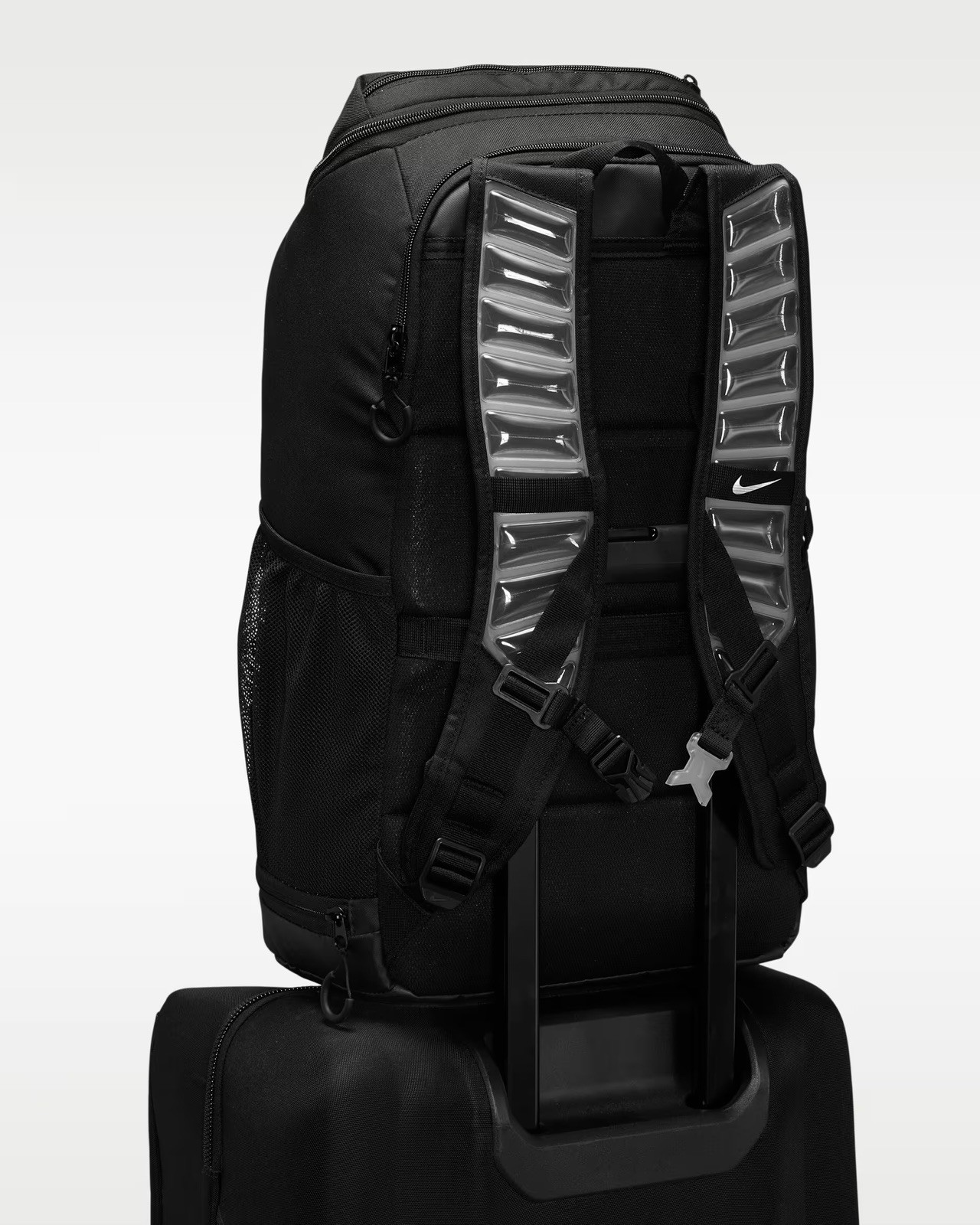 Nike Varsity Elite Backpacks Bubble Strap (32L) Black/Black/Metallic Silver New