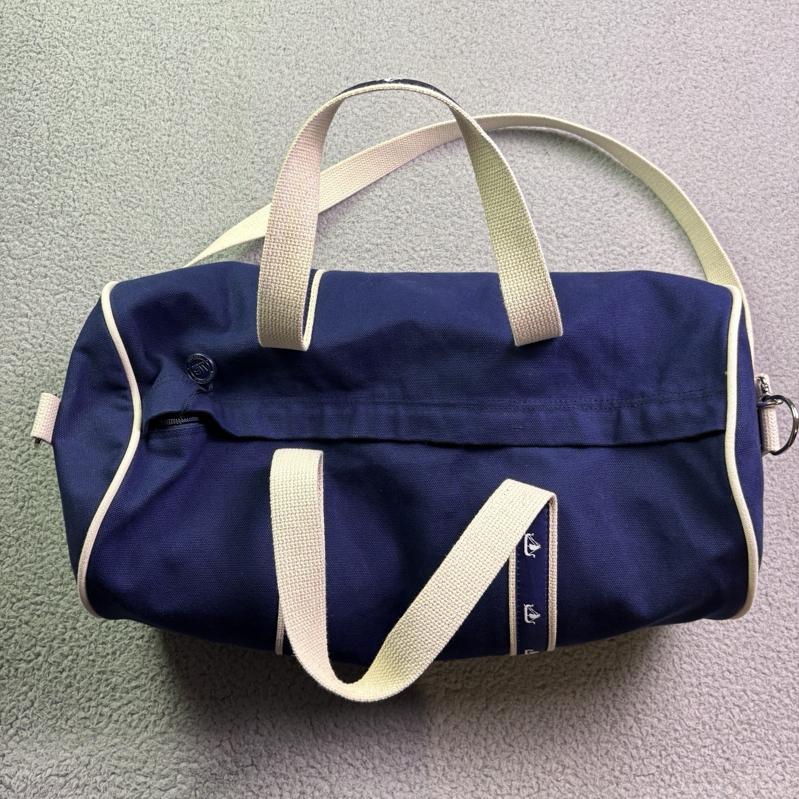 Warden Brooks New York Duffle Bag Blue Canvas Banker Travel Crossbody
