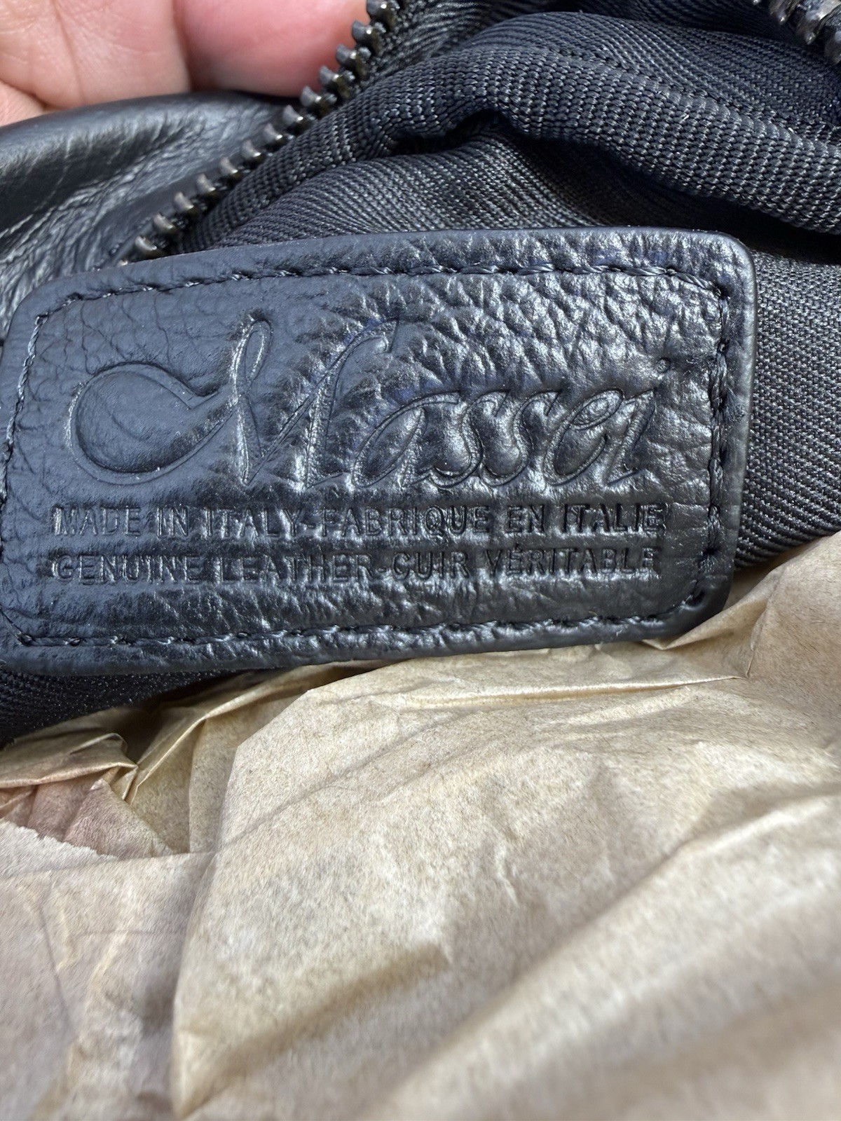Massei luxury Leather Toiletry Bag Travel color black Made In Italy