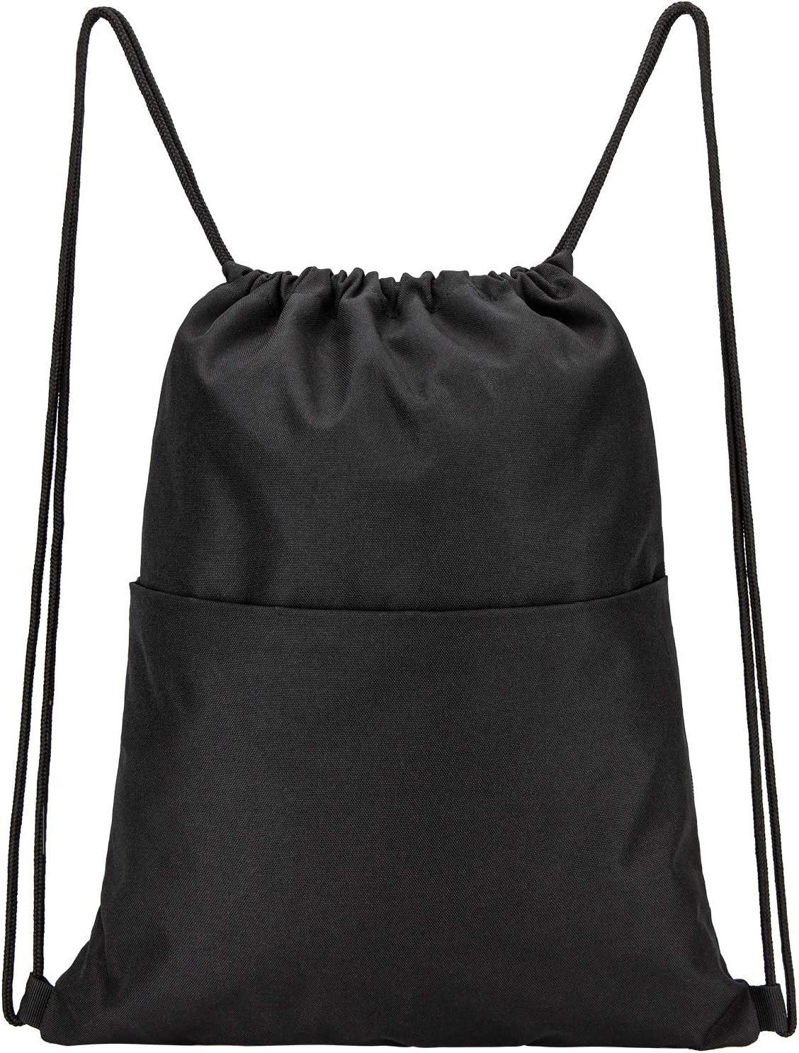 Drawstring Backpack Water Resistant String Bag Sports Sackpack with Side Pocket