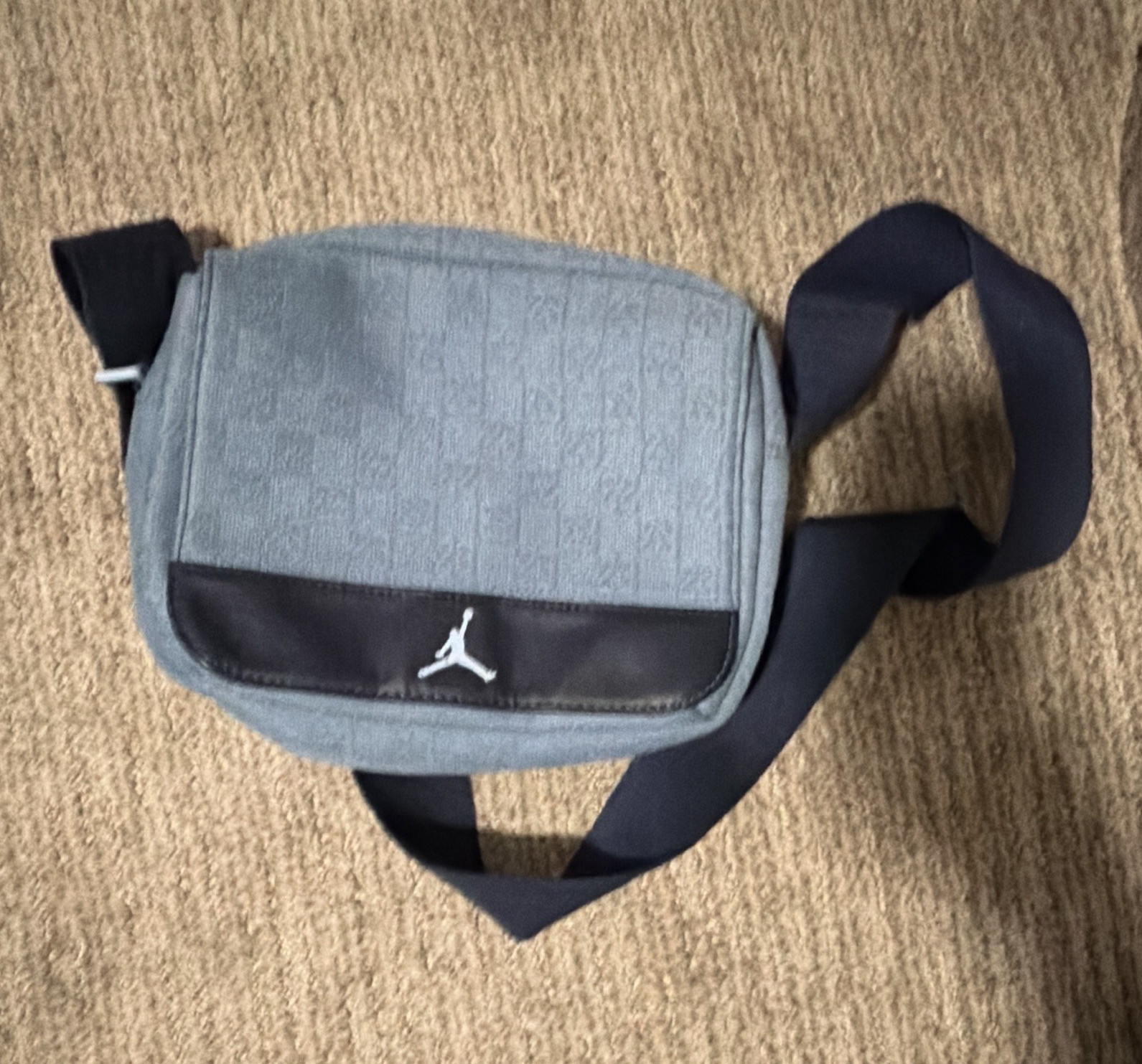 Jordan Blue /Black Checkered Crossbody Bag, Zip/Magnetic, Adjustable Strap