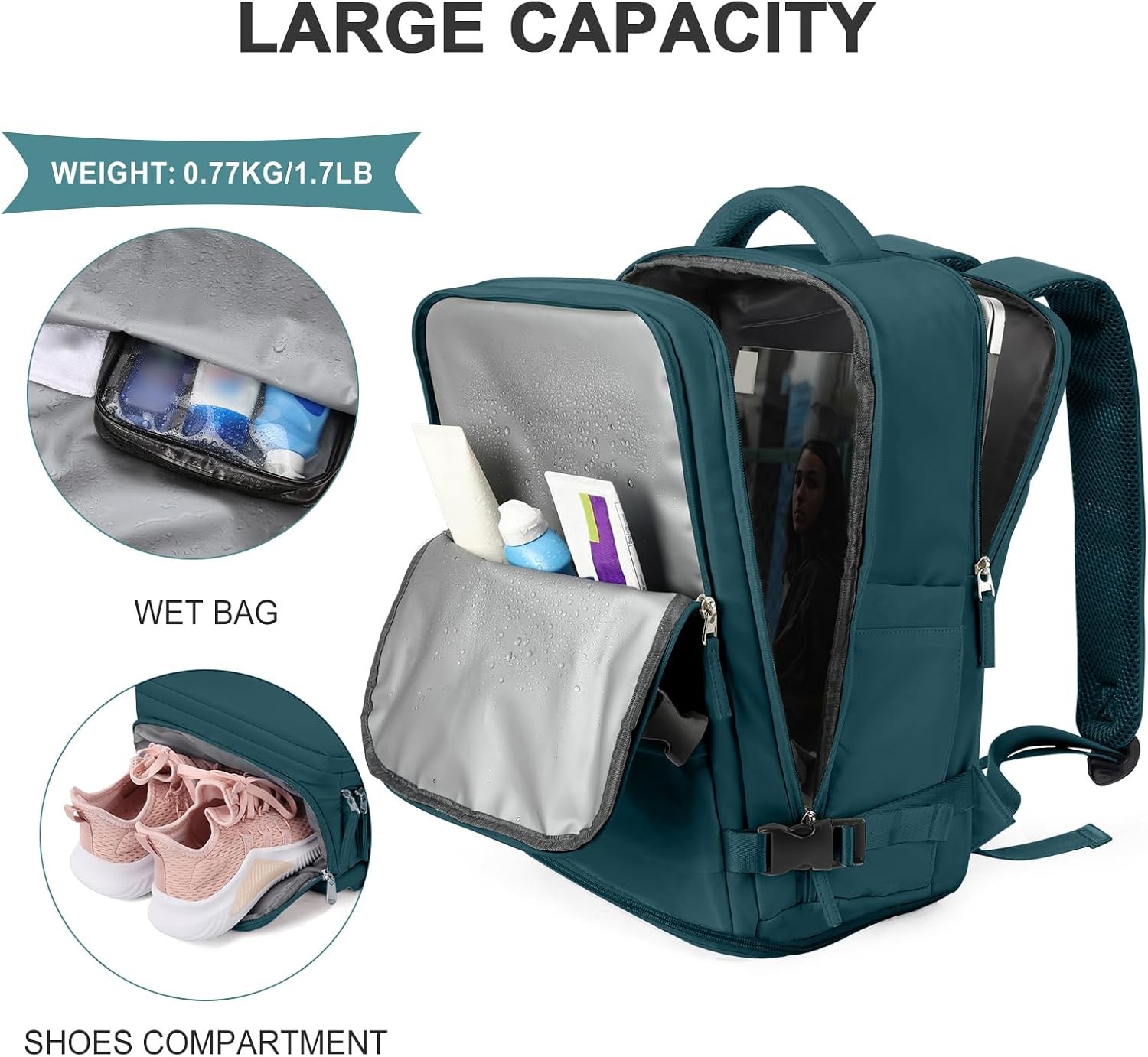 25L Travel Backpack,Carry on Backpack,Hiking Waterproof Outdoor Sports Rucksack