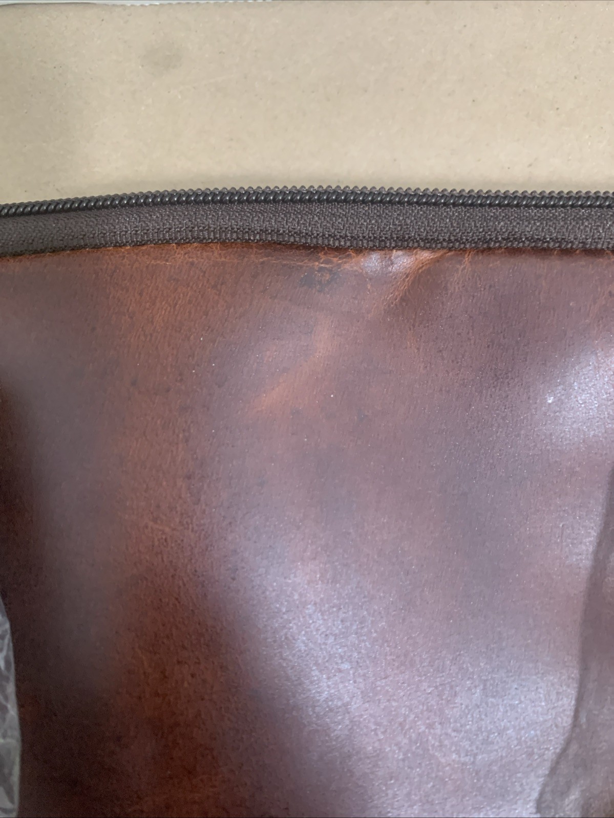 Mahetri Tan/Dark Brown Buffalo Leather 16″ Laptop/Messenger Briefcase NEW READ