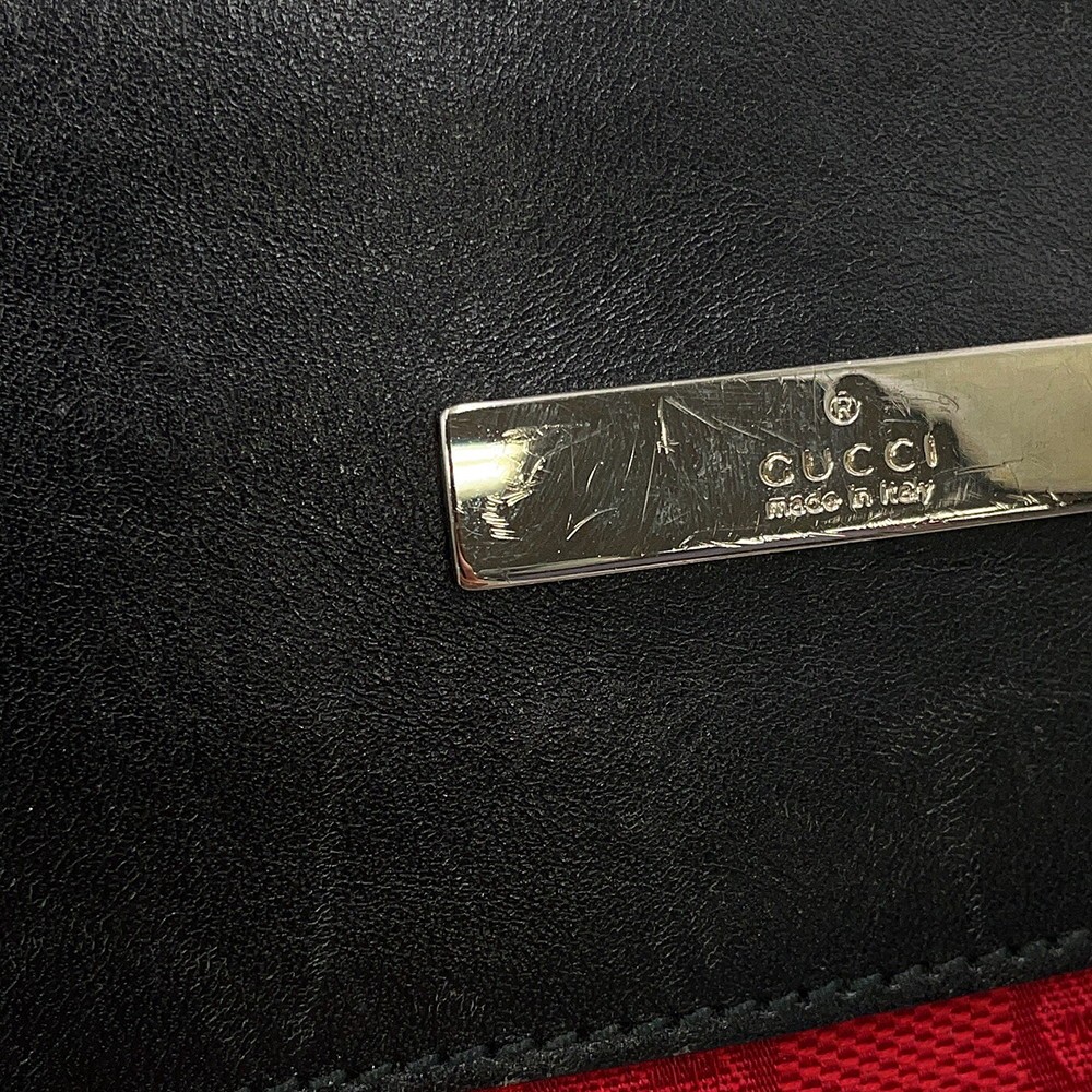 GUCCI GG Canvas Shoulder Bag GG Canvas/Leather Red/Black 0190348