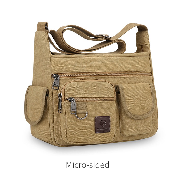 LEBULLBRO Canvas Crossbody Shoulder Messenger Bags Military Outdoor Satchel Bag