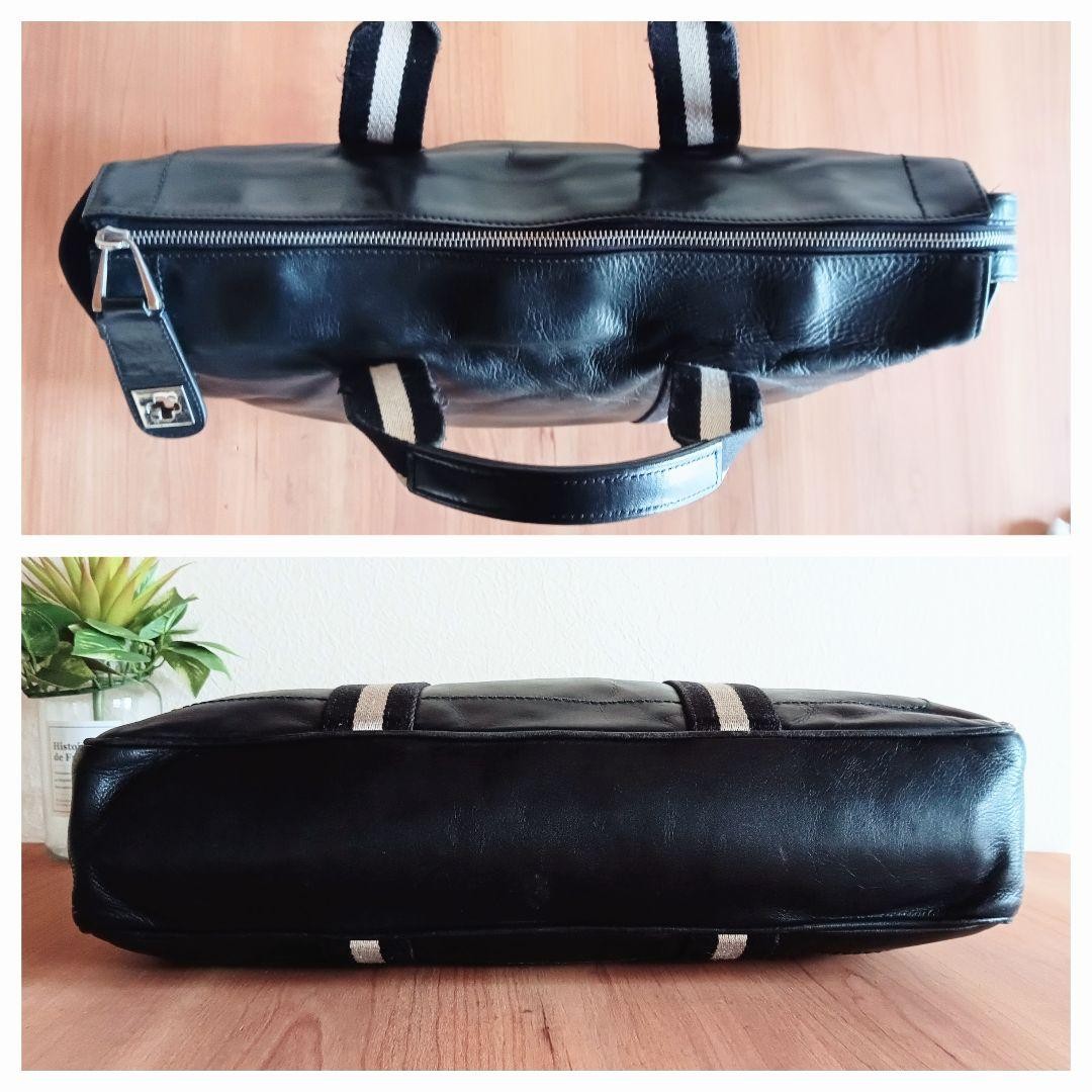 BALLY Trainspotting Hand Bag Briefcase Leather Black Unisex Used From Japan