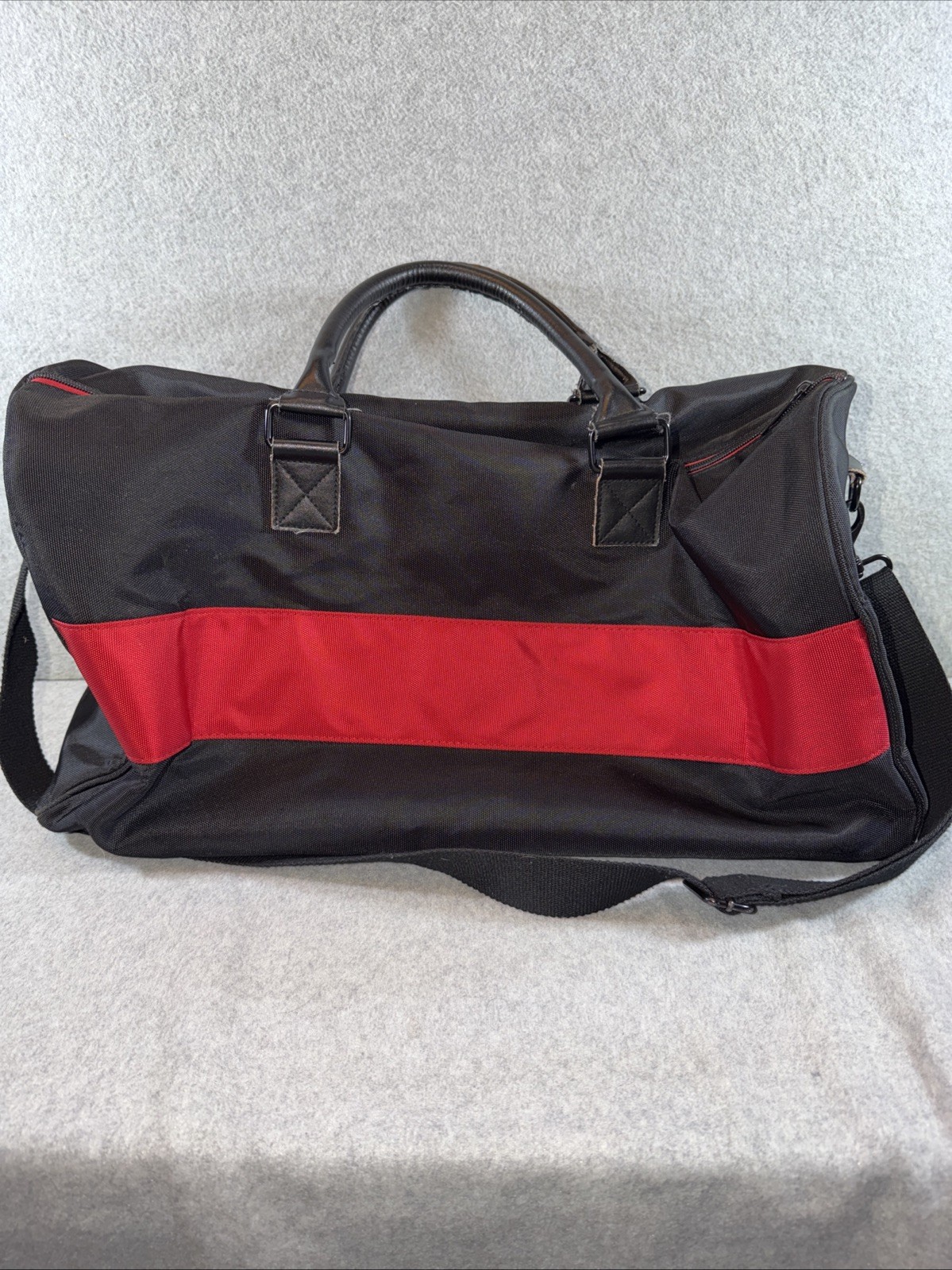 Ralph Lauren Polo Black Red Nylon Duffle Bag Shoulder Strap 20x11x8