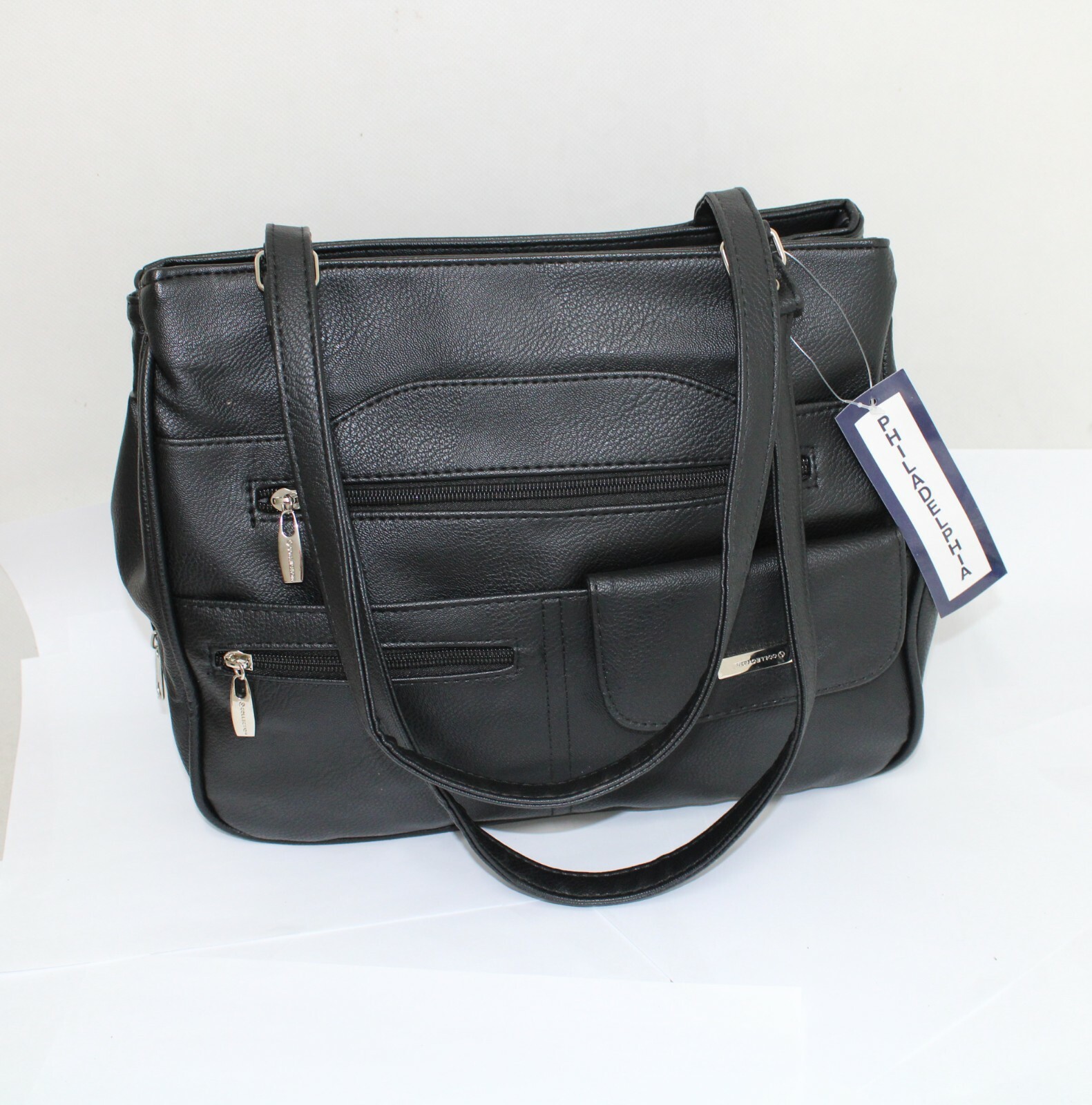 Multi Compartment Handbag. Colours: Black, Navy, Taupe or Bone. Style No: 4291