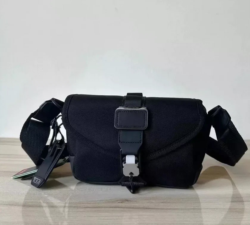 NEW TUMI Alpha Bravo Compass Flap Crossbody Bag Black Travel Messenger Should