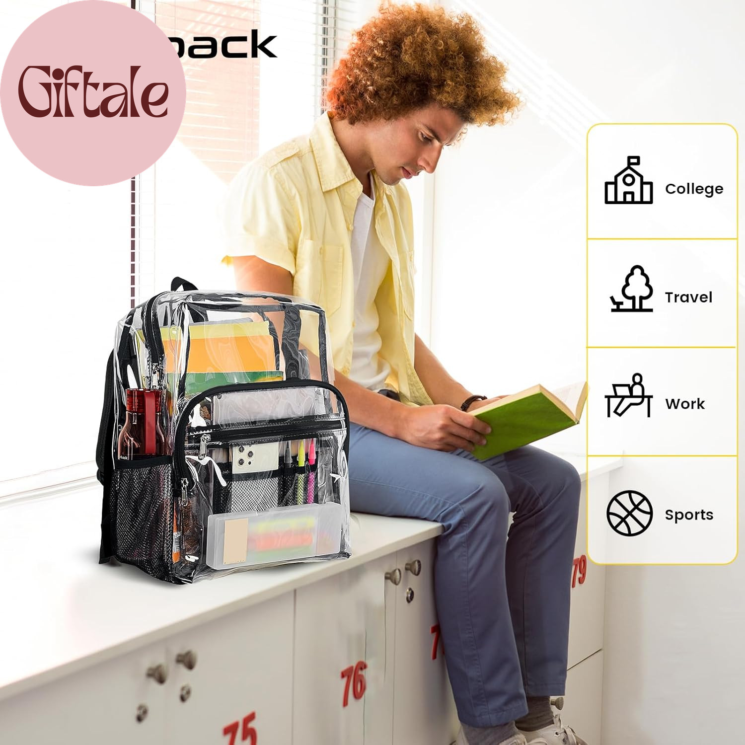 Clear Backpack Heavy Duty – Clear Bookbag Large See through Backpack Plastic Tra