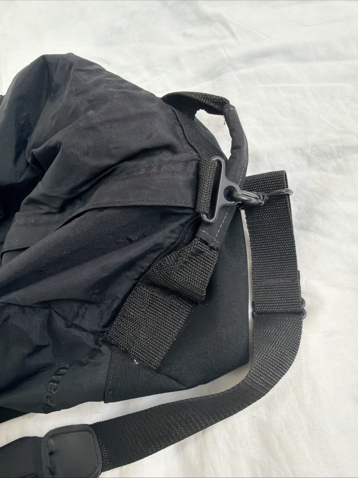 LL Bean Black Duffle Bag With Shoulder Strap Large 33x18x11