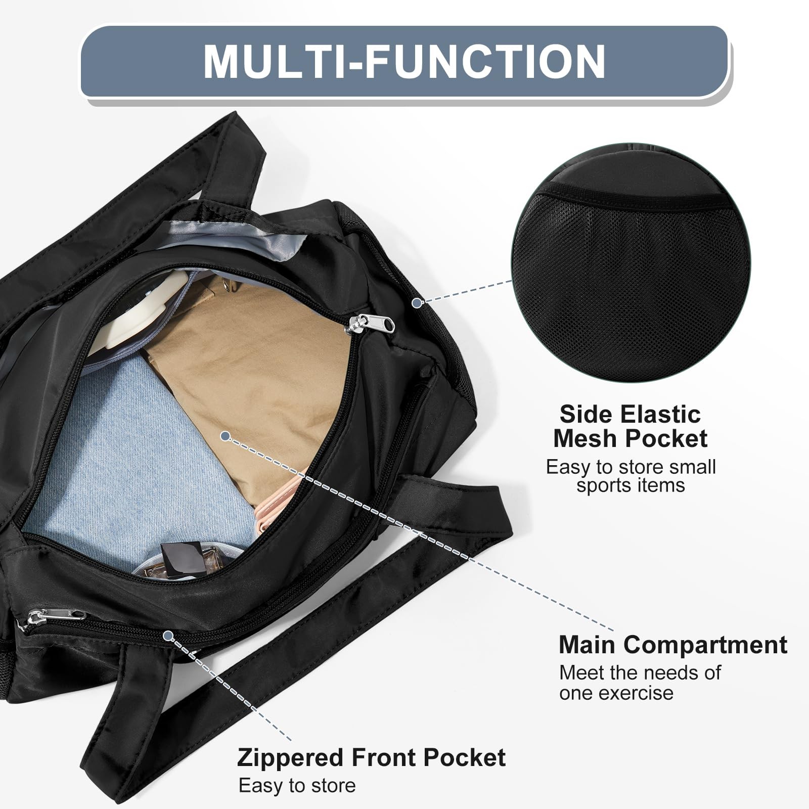 Mini Duffle Bag 13.78” Small Gym Bag, Lightweight Carry On Weekender Overnigh…