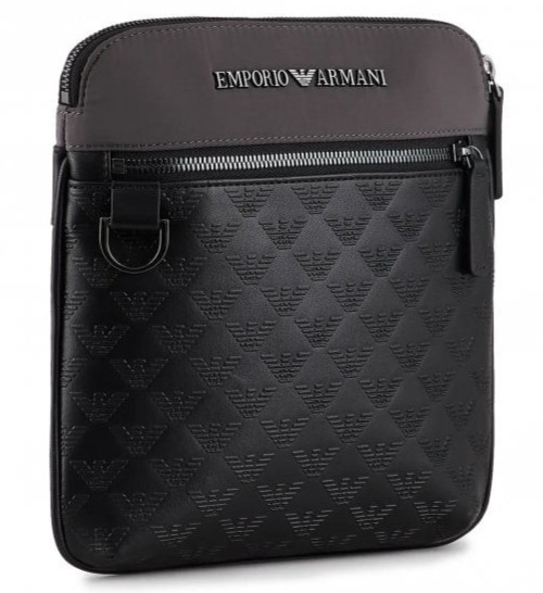 EMPORIO ARMANI MESSENGER Bag Travel Shoulder Bag AUTHENTIC NEW Black