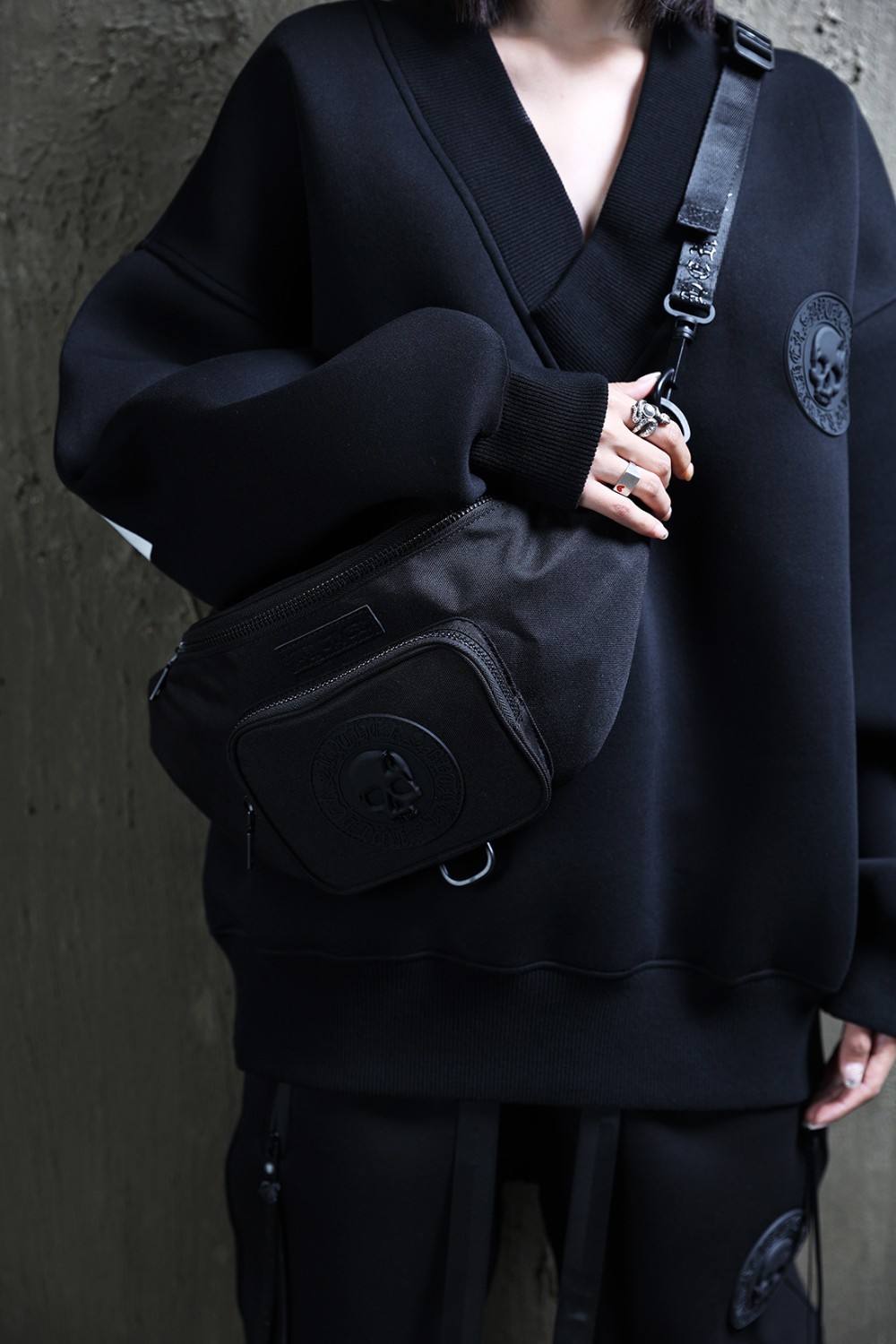 ByTheR Logo Patch Hip Sack Cross Bag