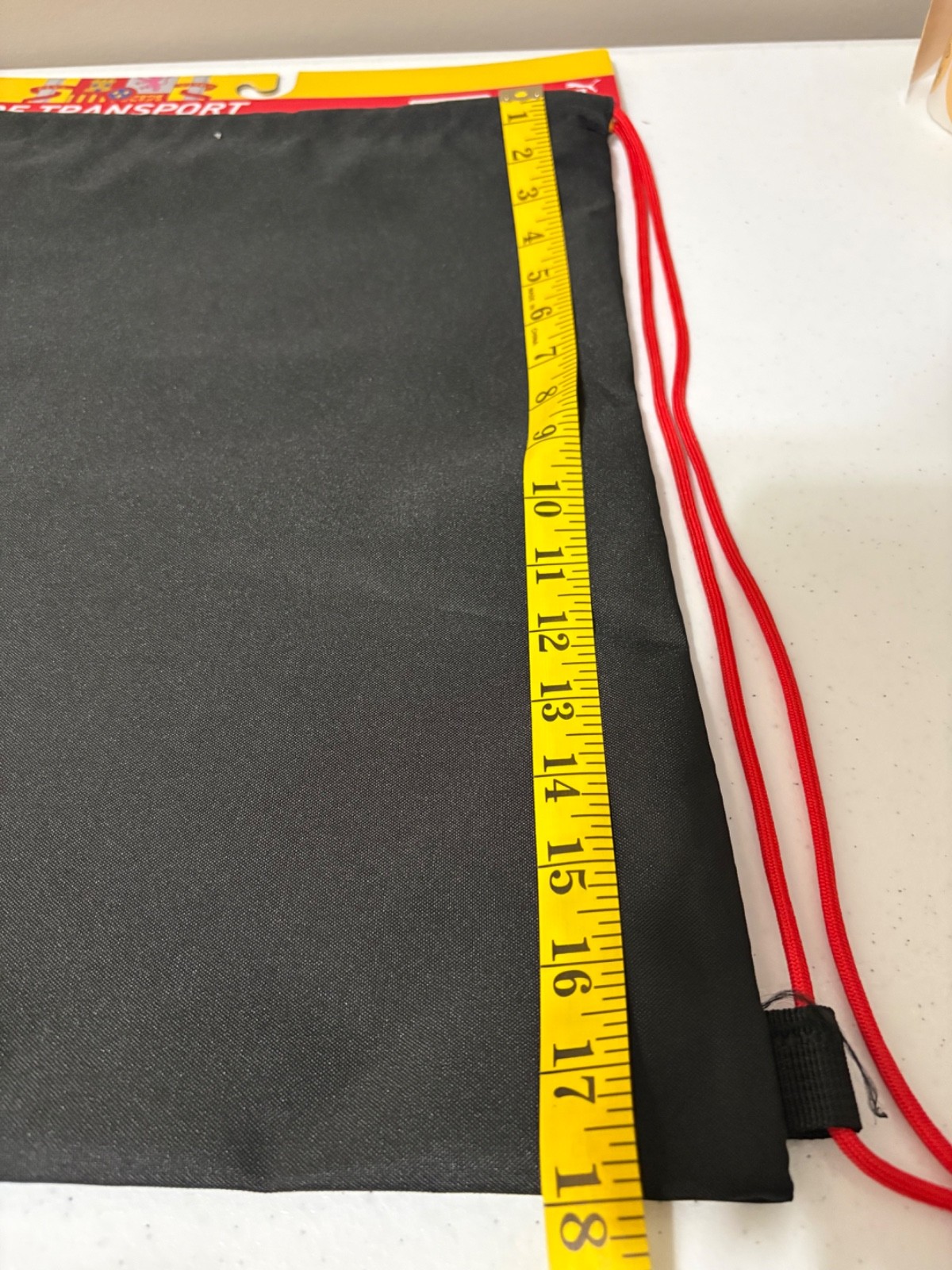Puma Spain Carrysacks 18” X 14” Drawstring Bag With Cord Straps Black Yellow NEW