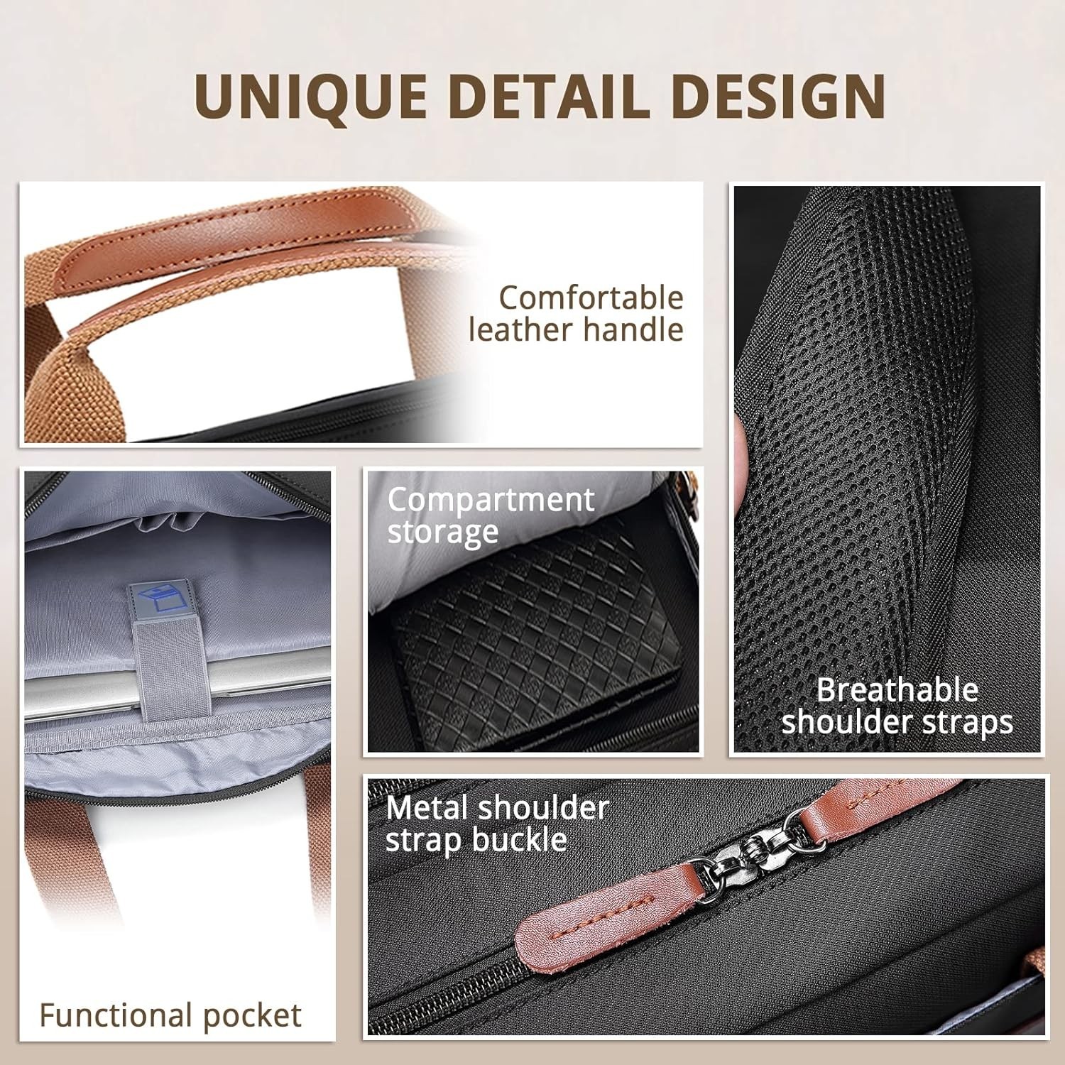3 in 1 Laptop Bag for Men, 17.3 Inch Work Bags for Men, Laptop Backpack, Briefca