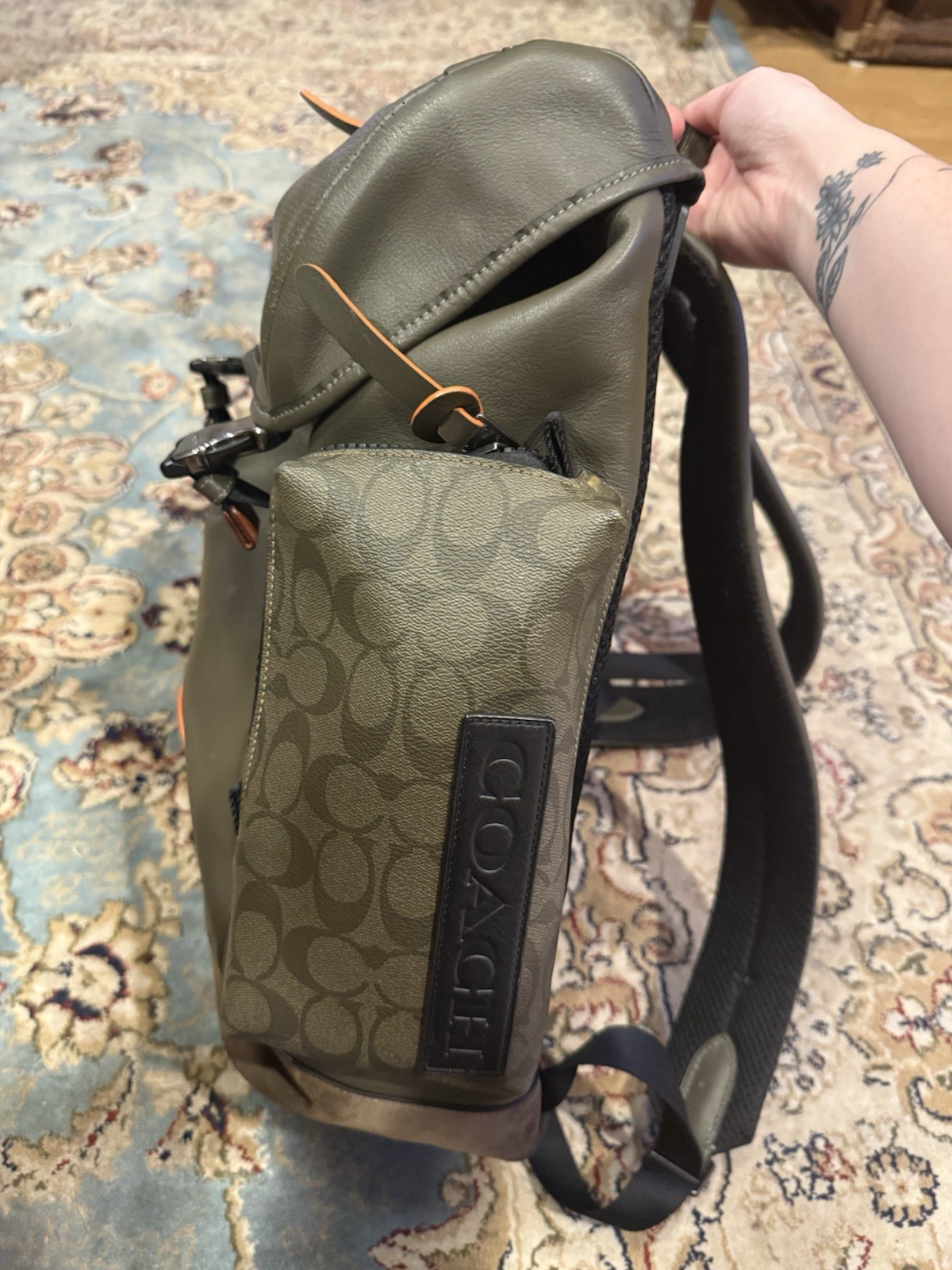 Coach Michael B. Jordan x Naruto Ranger Large Green Monogram Backpack Bag