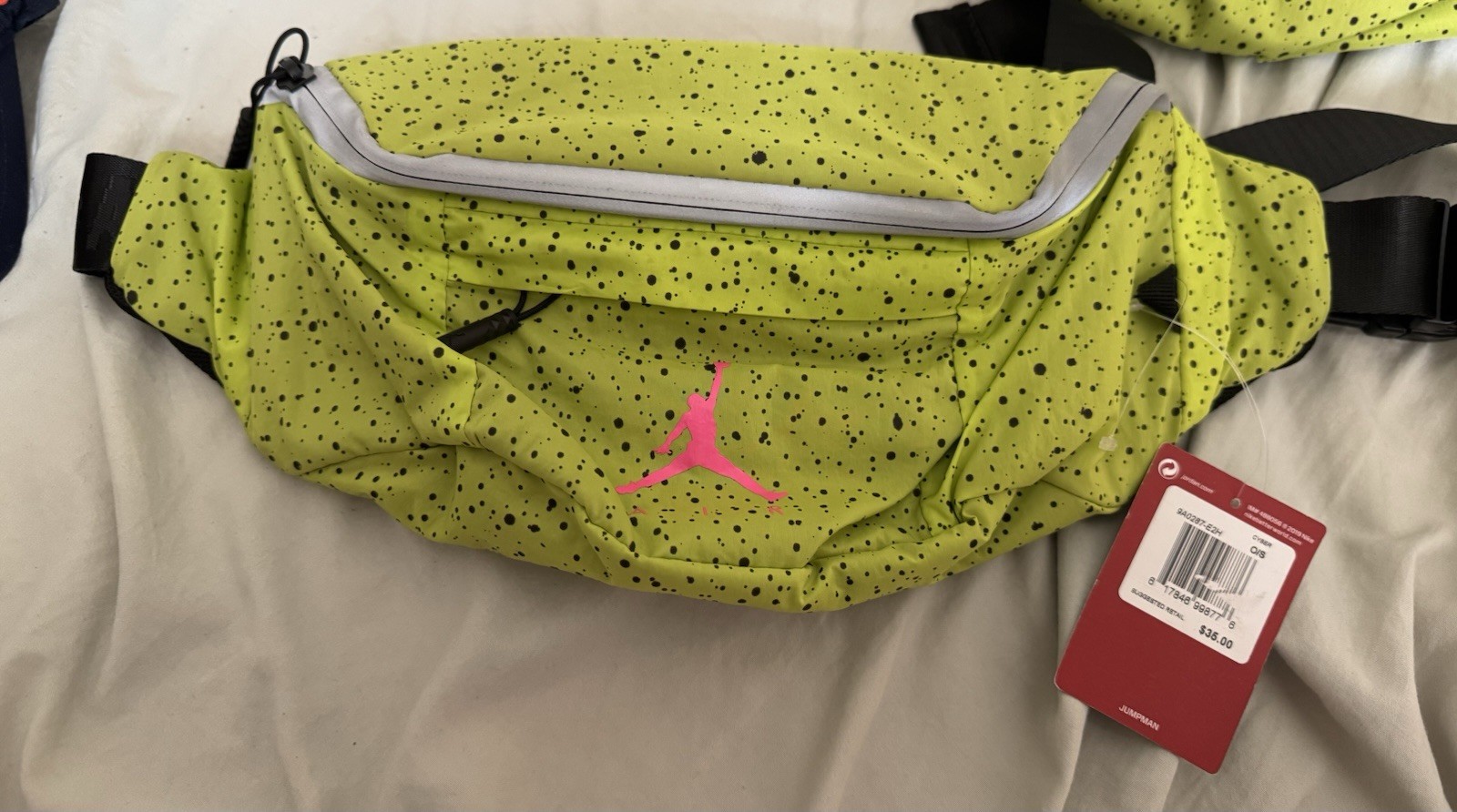 Air Jordan Fanny Pack Exclusive Rare Colors Lime Polka Dot And Hot Pink Vintage
