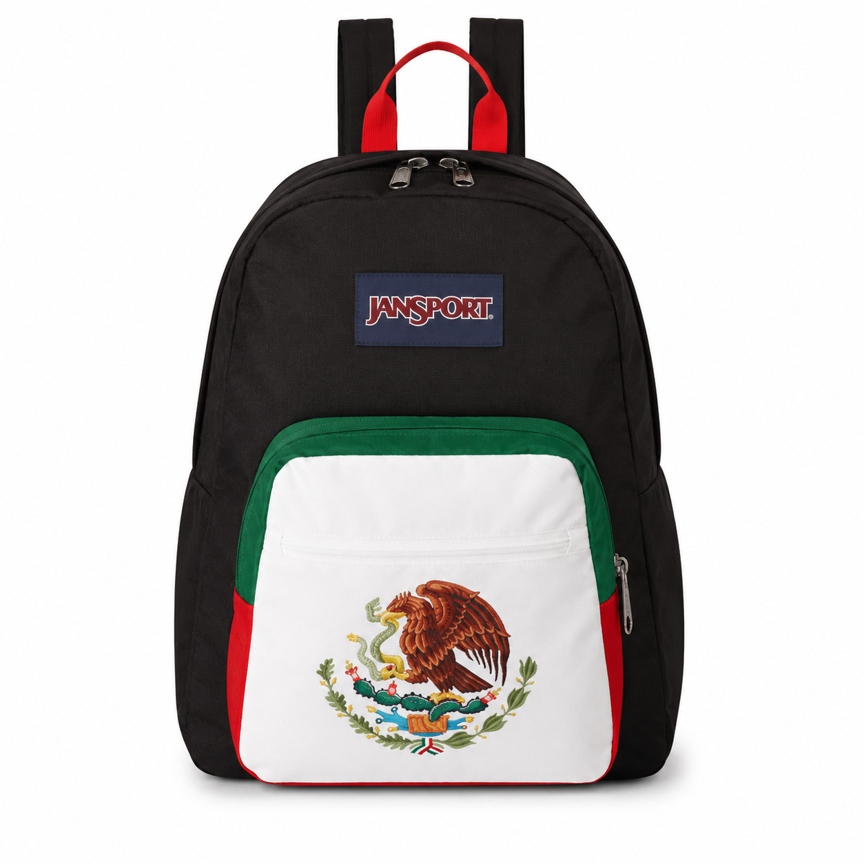JanSport Mexico Flag Backpack Black School Travel Bookbag Daypack Laptop Bag