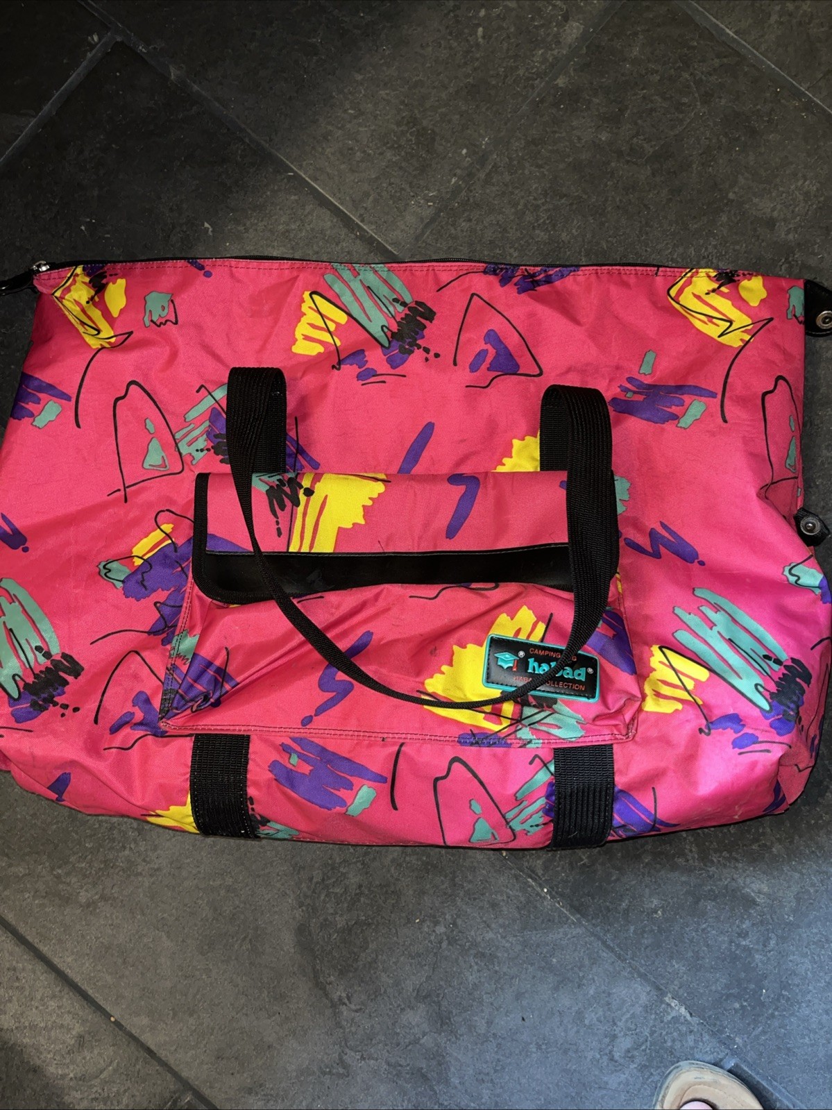 Duffle Bag Vintage 80s 90s Nostalgia Neon Green Pink Punk Fresh Prince Y2K Xxl