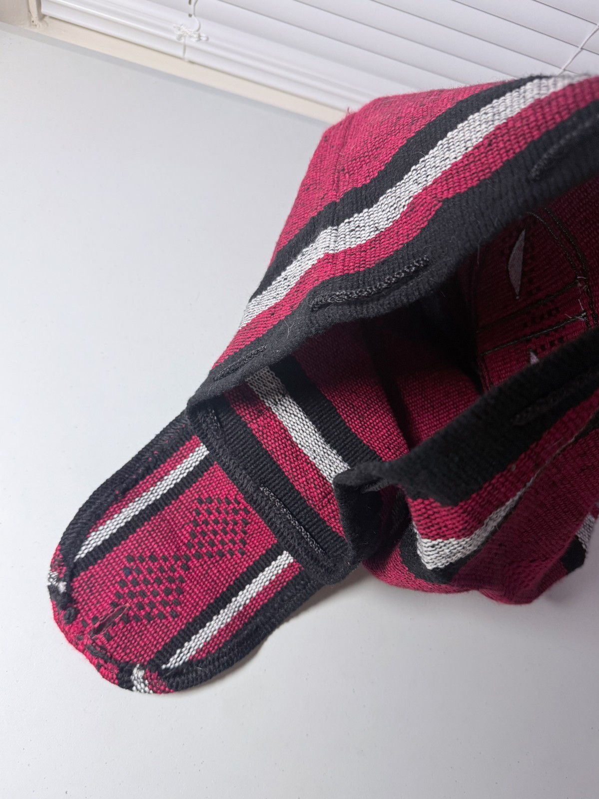 Marvel Deadpool Woven Handmade Red Black White Backpack Satchel Bag 16 x 16