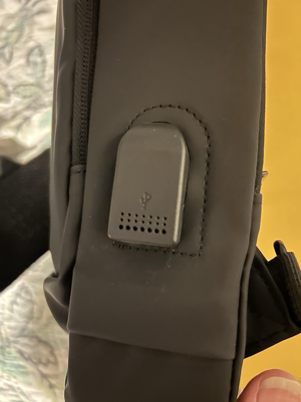 Black Crossbody Bag for Men with USB Charging Port and Multiple Compartments