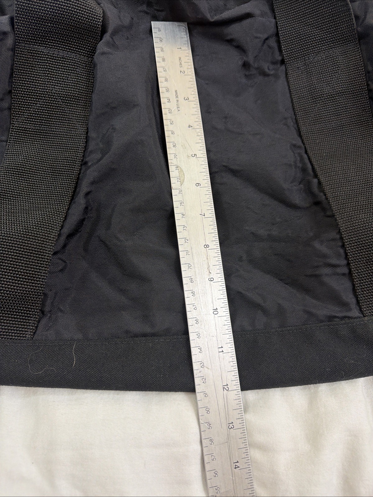 LL Bean Black Duffle Bag With Shoulder Strap Large 33x18x11