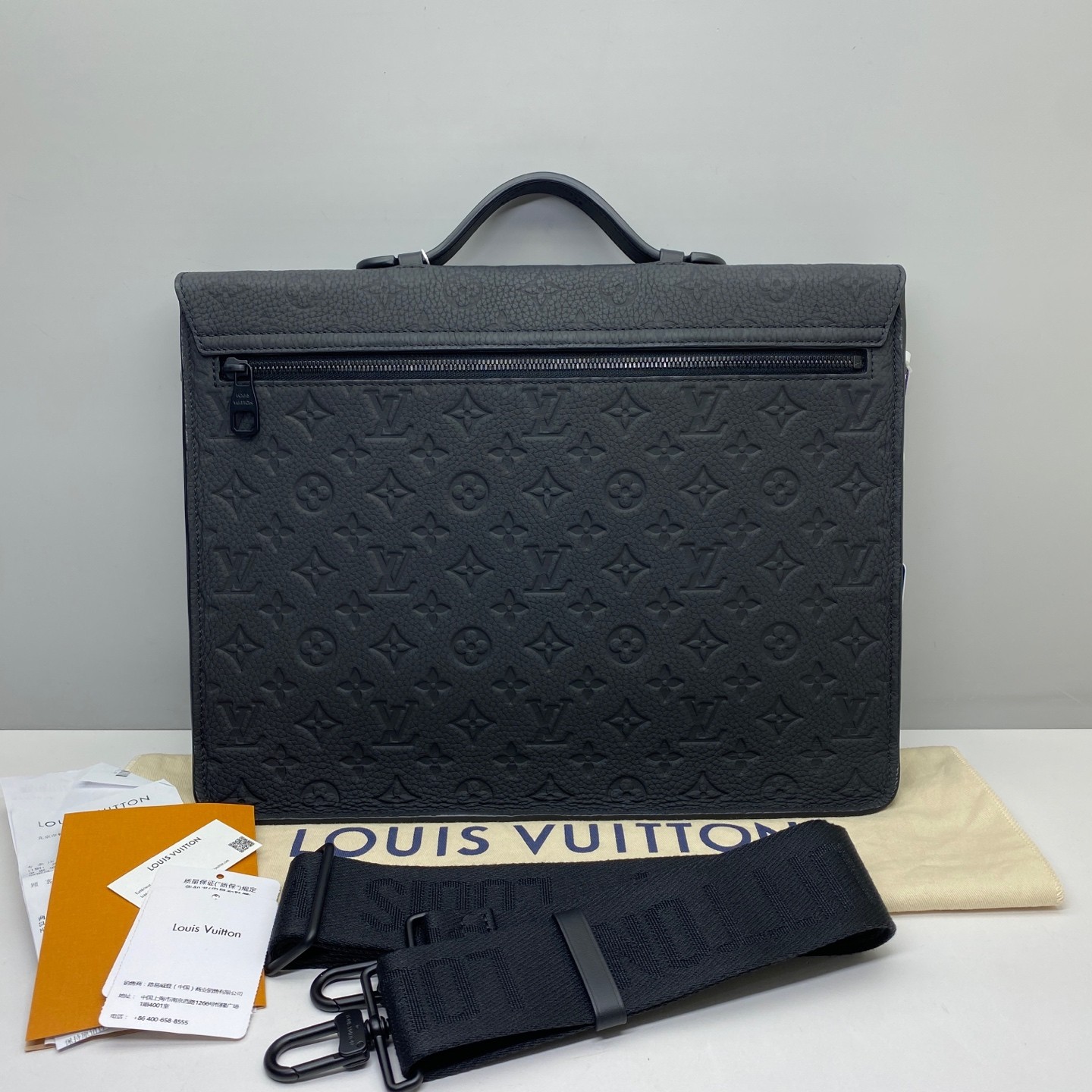 Louis Vuitton Pre-Owned Authentic SLock Briefcase Black Leather M20835 39x30x4cm