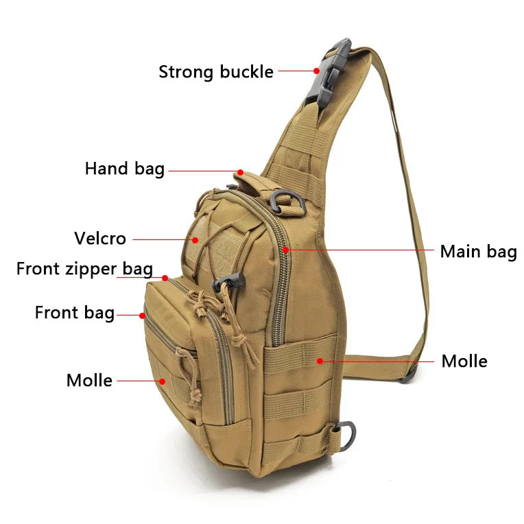 US Tactical Sling Bag for Men Small Military Rover Shoulder Backpack Chest Pack