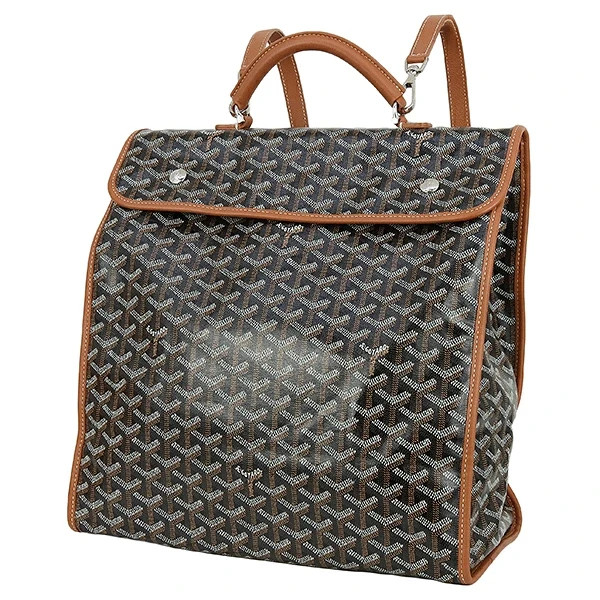 GOYARD Saint Leger Herringbone Goyardine canvas Backpack Black Brown Men