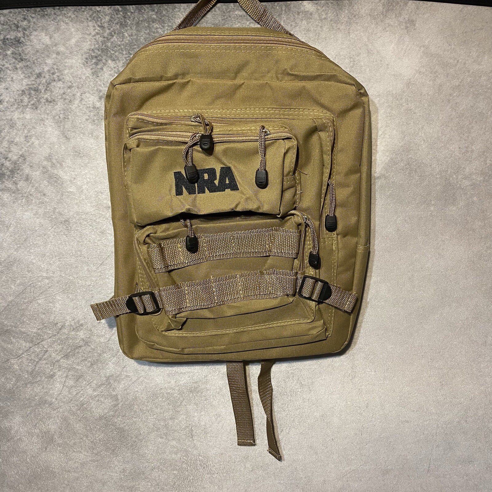 NRA Tactical Backpack Range Hunting Bag Storage Bag Desert Tan Khaki 15″H x12″W