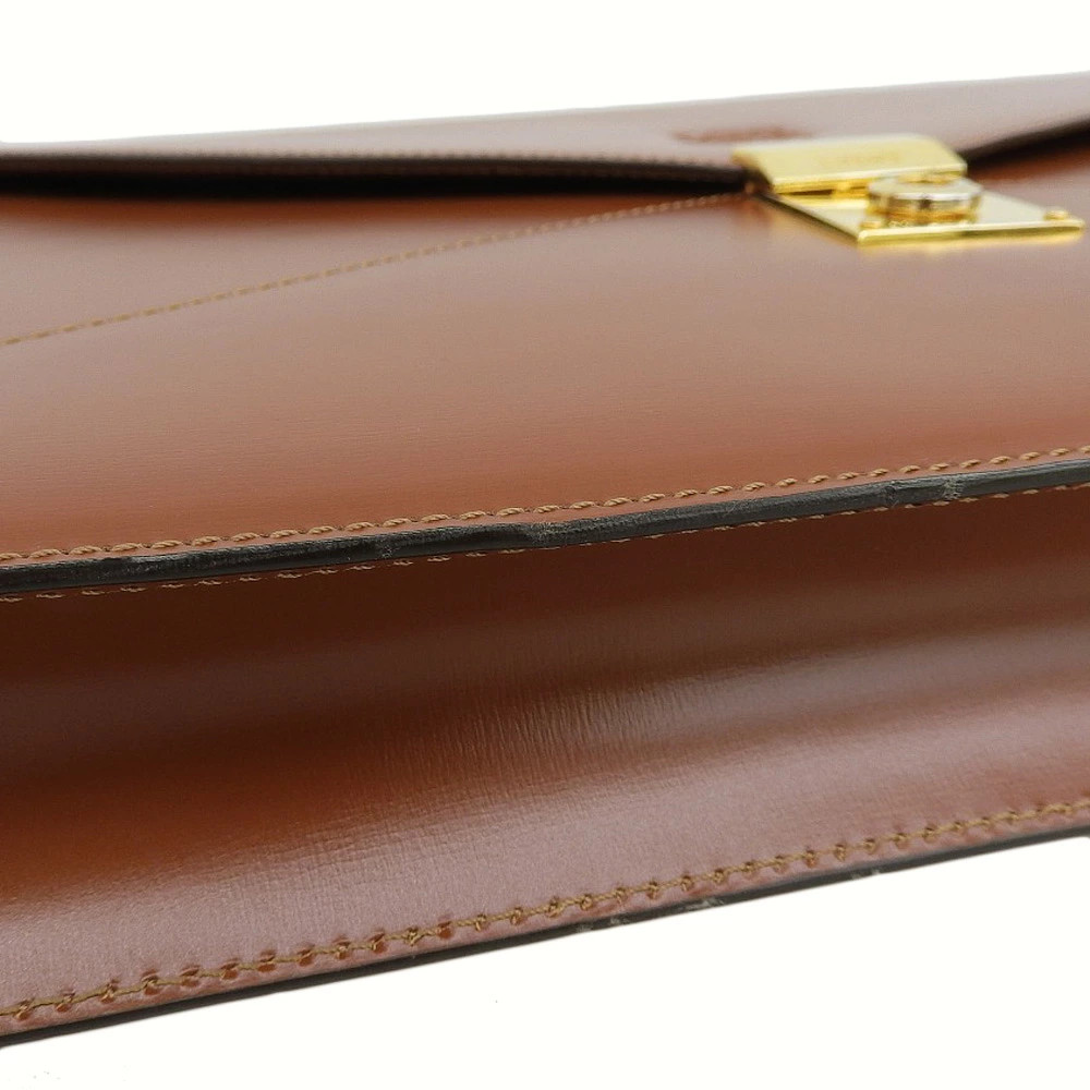 LOEWE Anagram Day Promatico Business Bag Leather Brown Briefcase Document