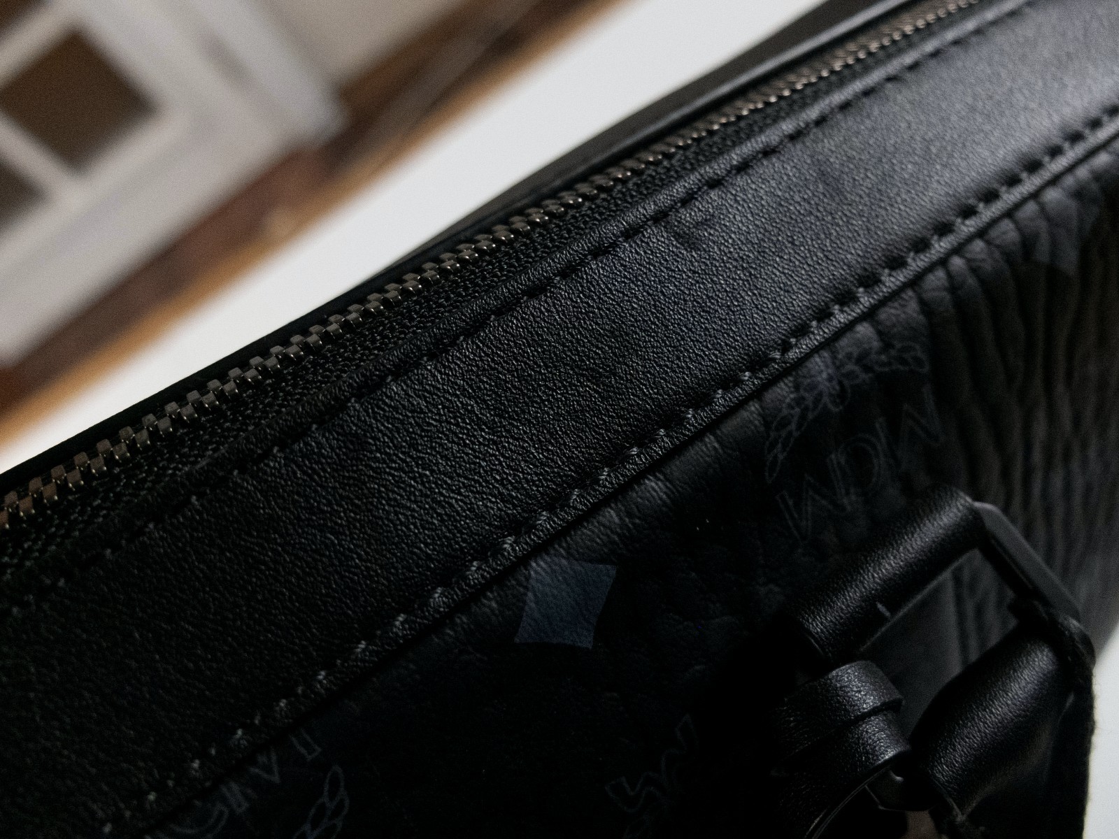 (NO CUSTOMS TAX) MCM Large Klassik Visetos black coated canvas briefcase bag
