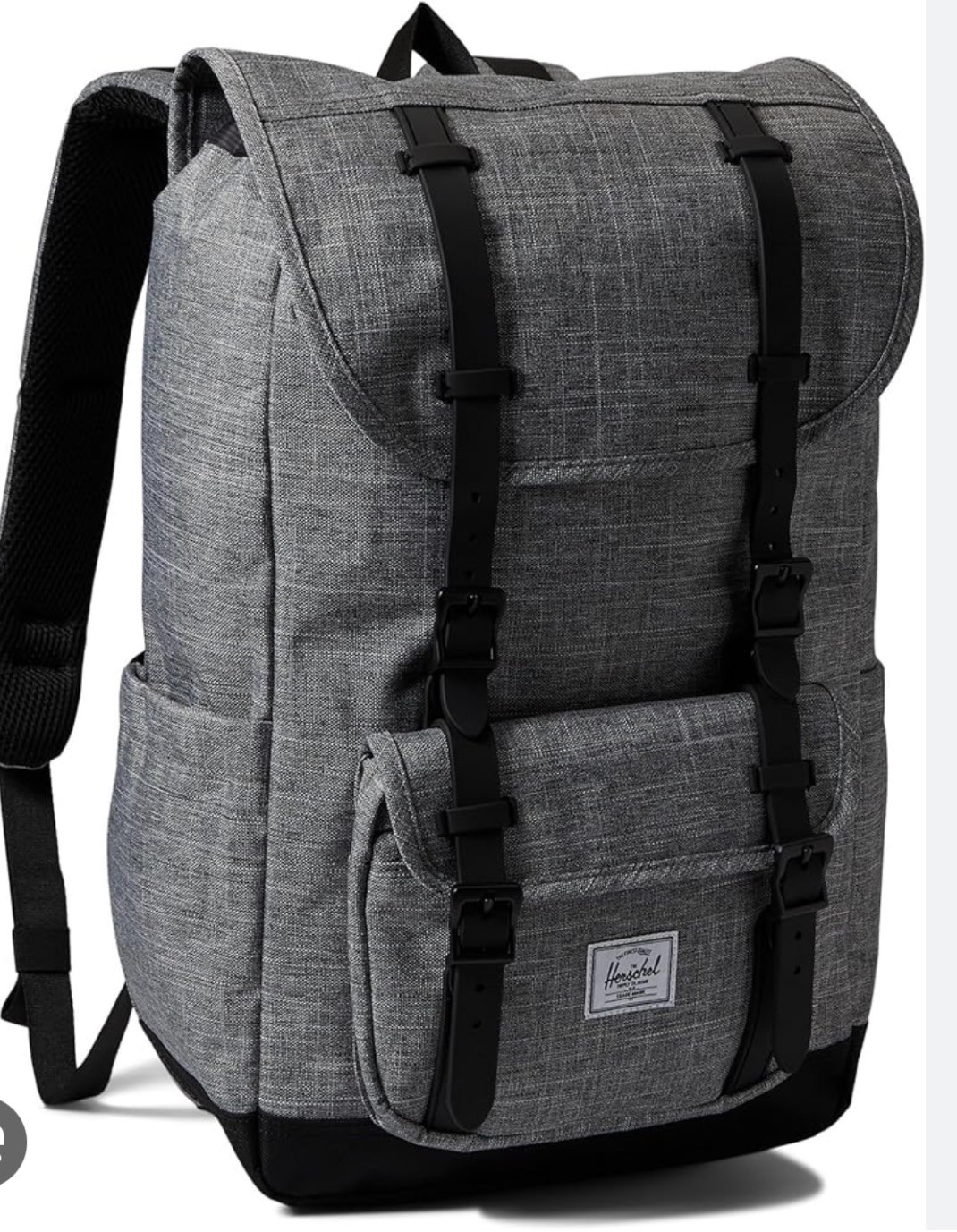 Herschel Supply Co Little America Backpack Raven Crosstitch Black Straps laptop