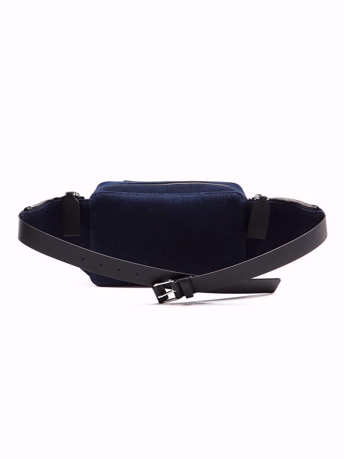 (NO CUSTOMS TAX) VALENTINO Garavani Vlogo blue & red denim & leather belt bag